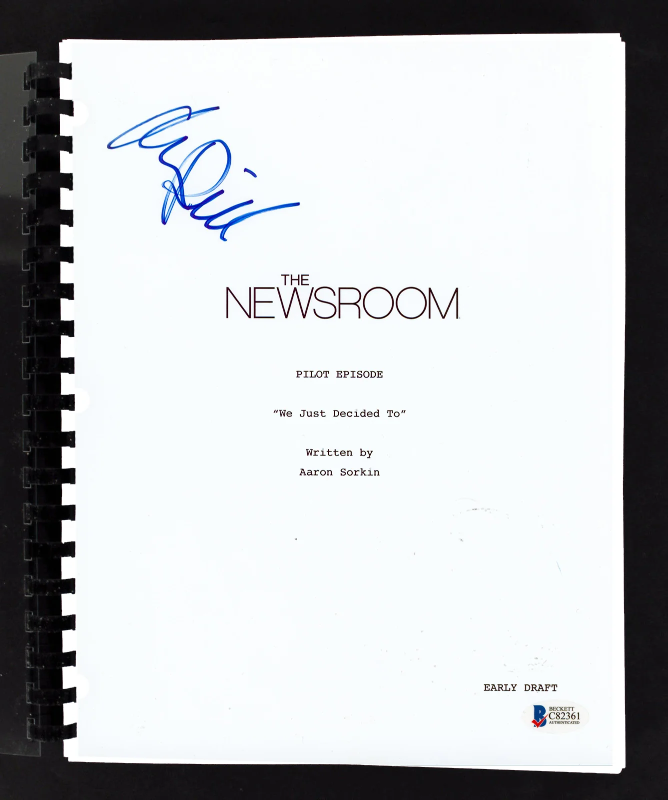 Alison Pill Authentic Signed The Newsroom Pilot Episode Tv Script BAS #C82361 - Image 2