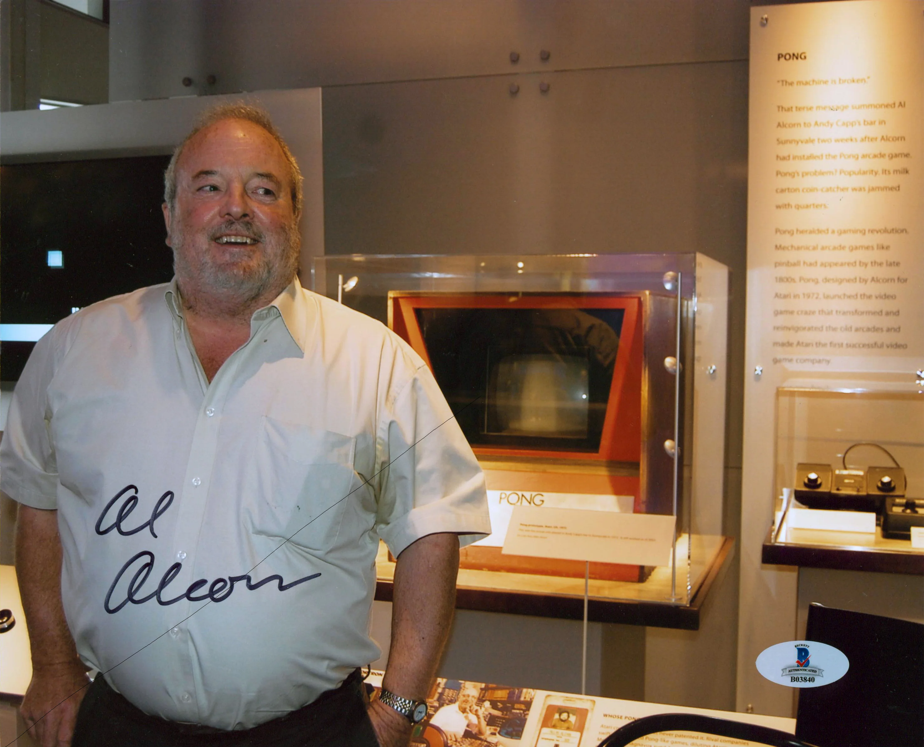 Allan Acorn Atari Pong Creator Authentic Signed 8x10 Photo BAS #B03840 - Image 2