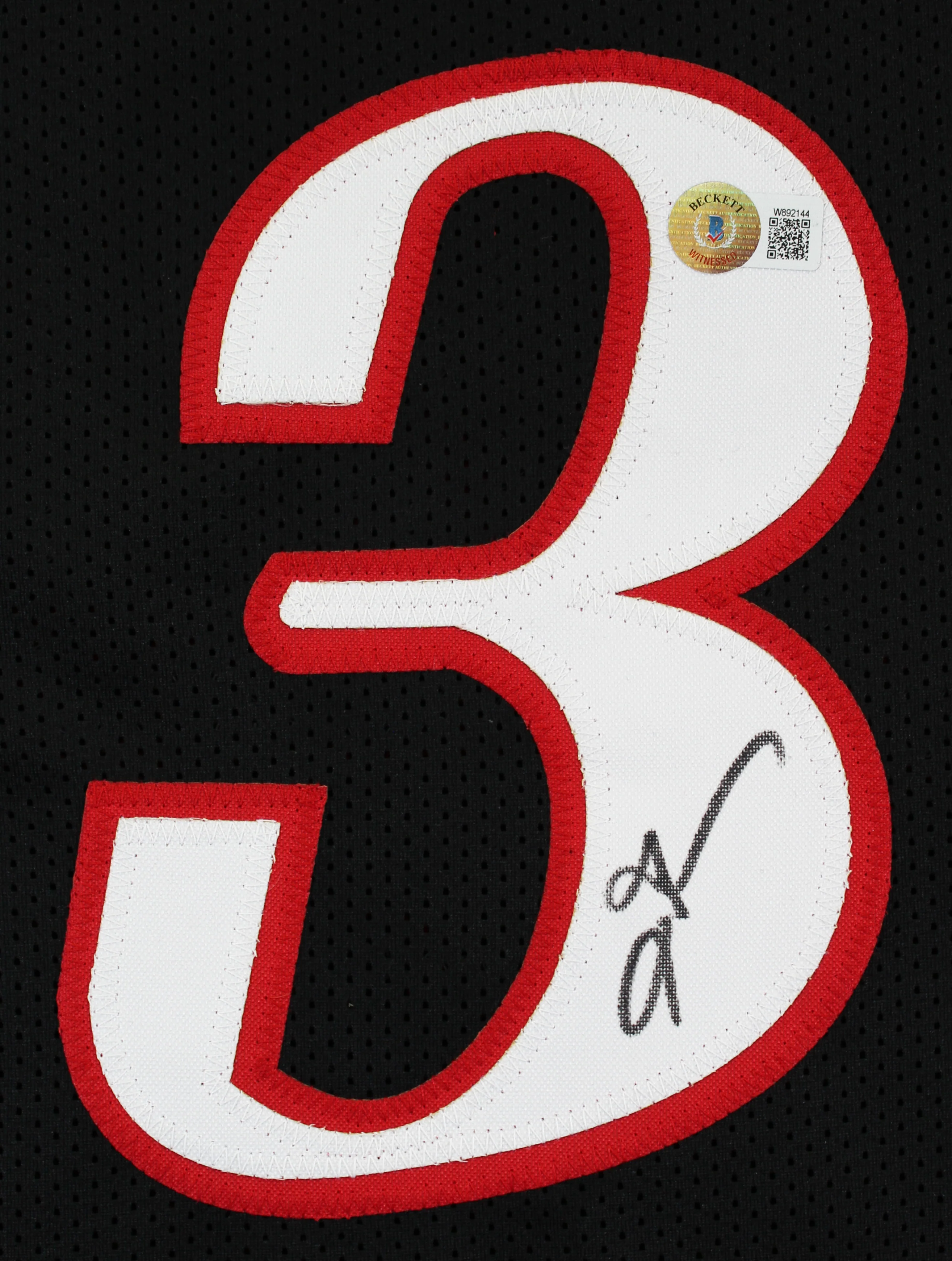 Allen Iverson Authentic Signed Black Pro Style Jersey Autographed BAS Witnessed - Image 3