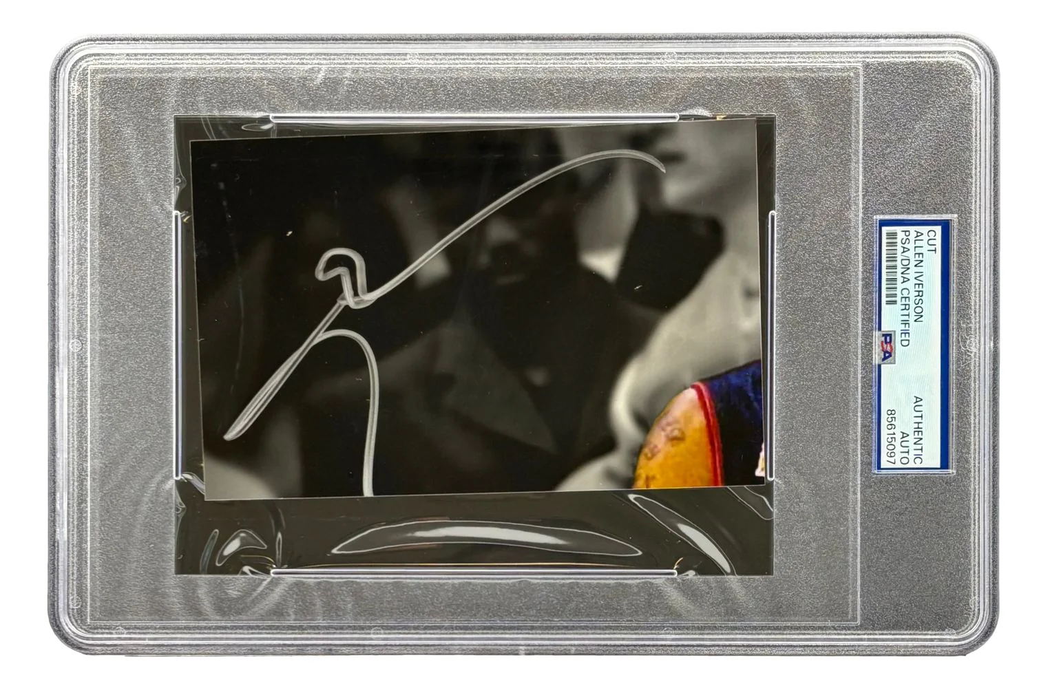 Allen Iverson Philadelphia 76ers Signed Slabbed Signature Cut PSA/DNA