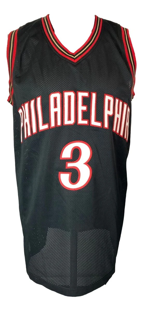 Allen Iverson Philadelphia Signed Black Basketball Jersey BAS - Image 3