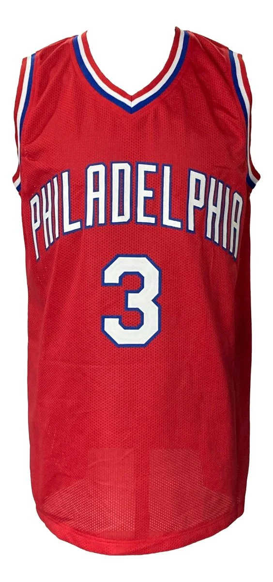 Allen Iverson Signed Custom Red Pro-Style Basketball Jersey JSA ITP - Image 3