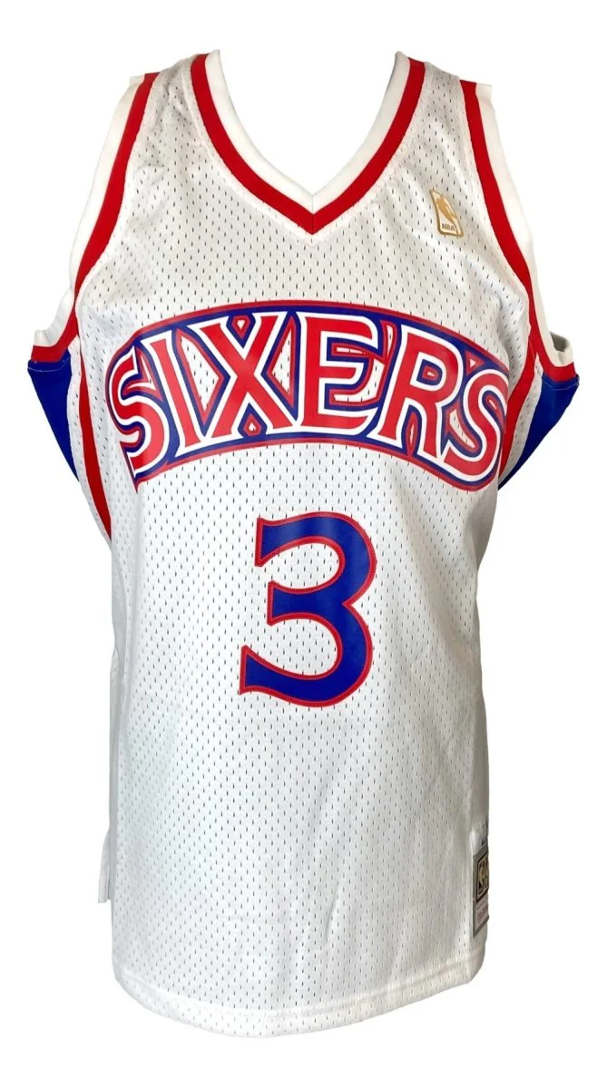 Allen Iverson Signed Philadelphia 76ers 96/97 White M&N HWC Swingman Jersey BAS - Image 3