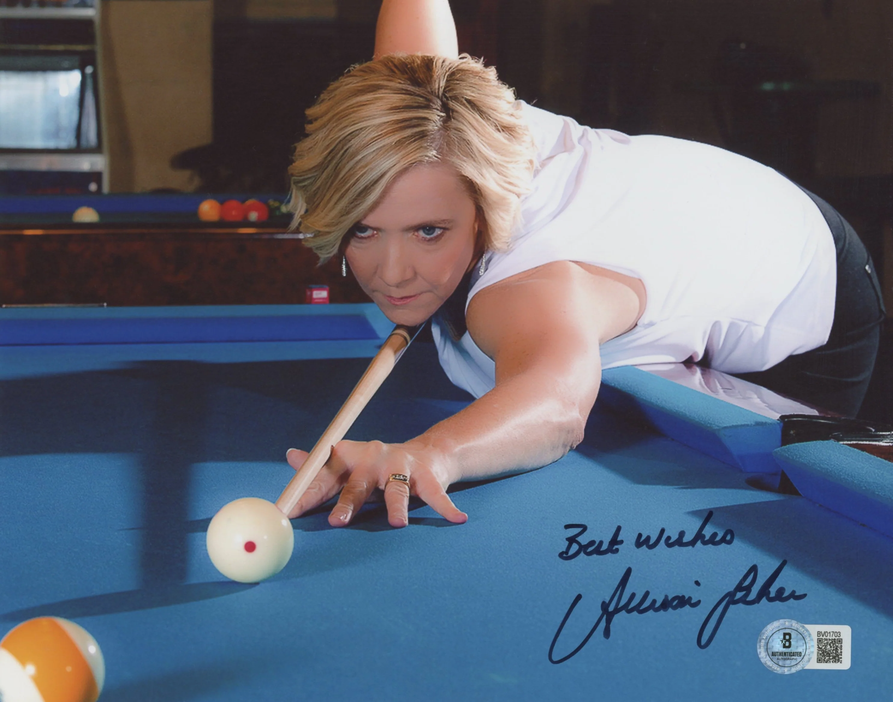 Allison Fisher "Best Wishes" Authentic Signed 8x10 Horizontal Photo BAS 2 - Image 2