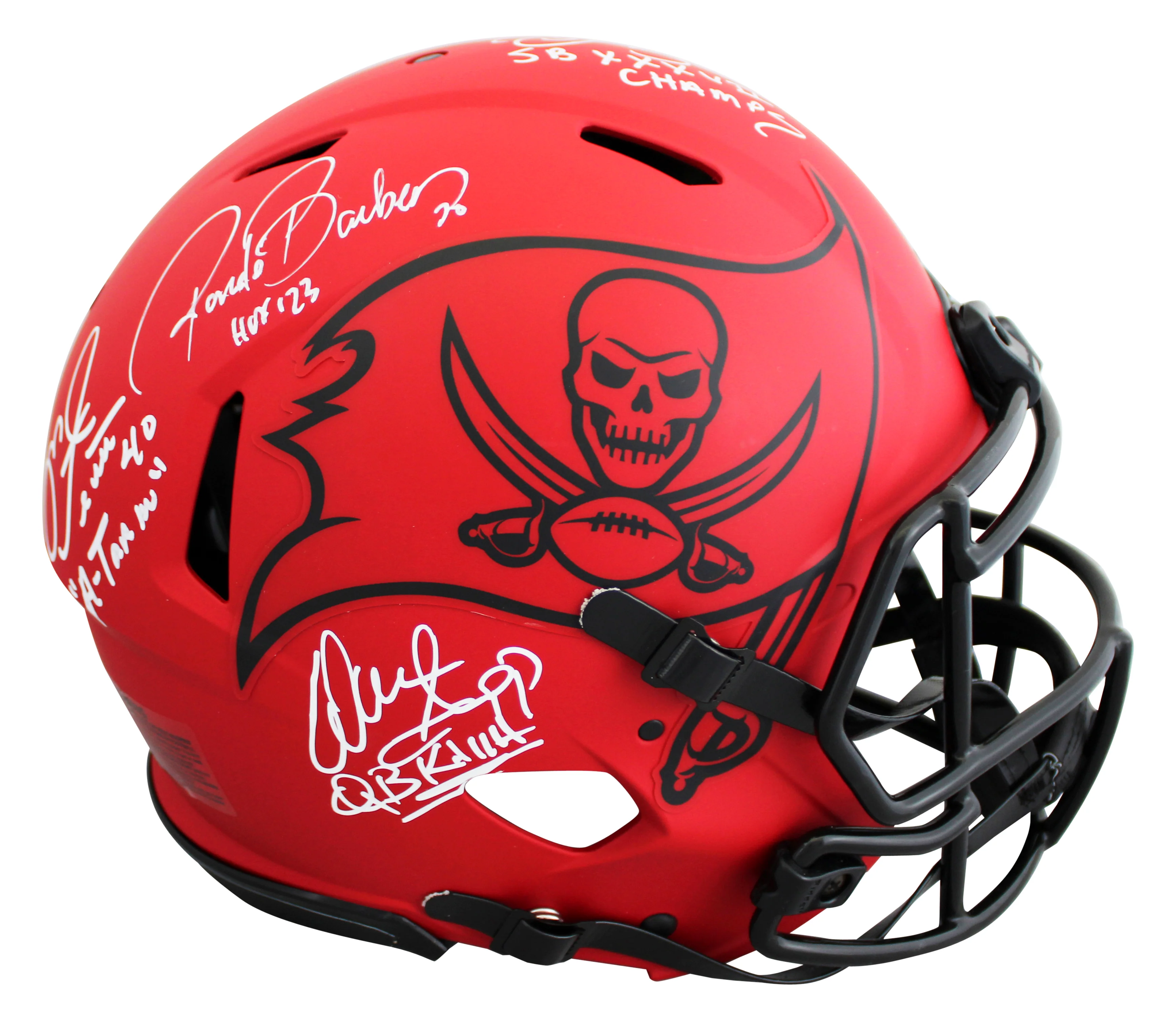 Alstott, Barber, Sapp & Brooks Signed Rave F/S Speed Proline Helmet W/ Case BAS - Image 3