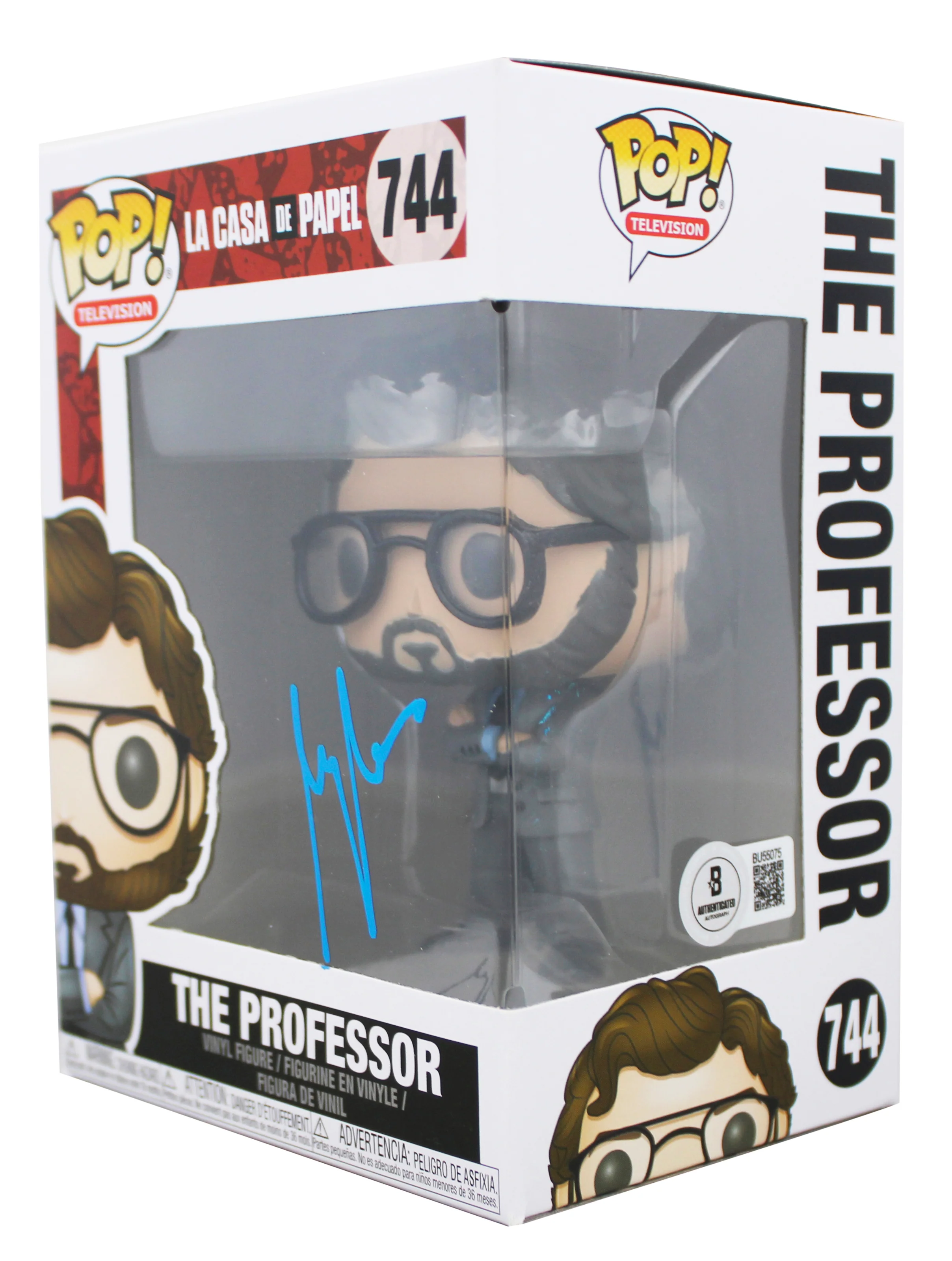 Alvaro Morte Signed The Professor #744 Funko Pop Vinyl Figure BAS #BU55075 - Image 3