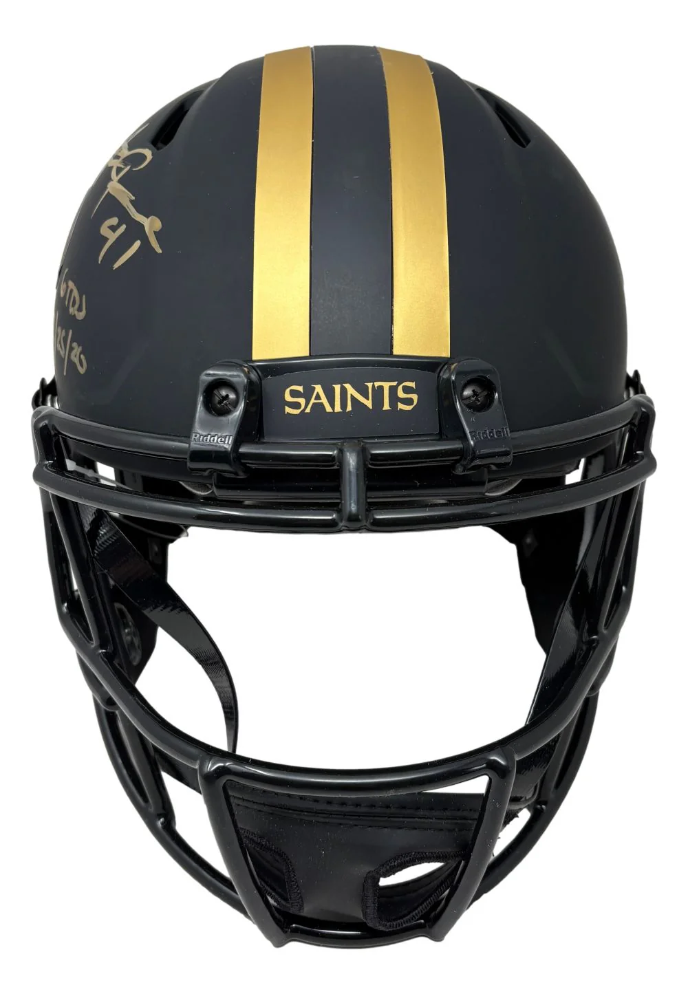 Alvin Kamara Signed Saints FS Eclipse Authentic Speed Helmet 6 TDs 12/25/20 BAS - Image 3