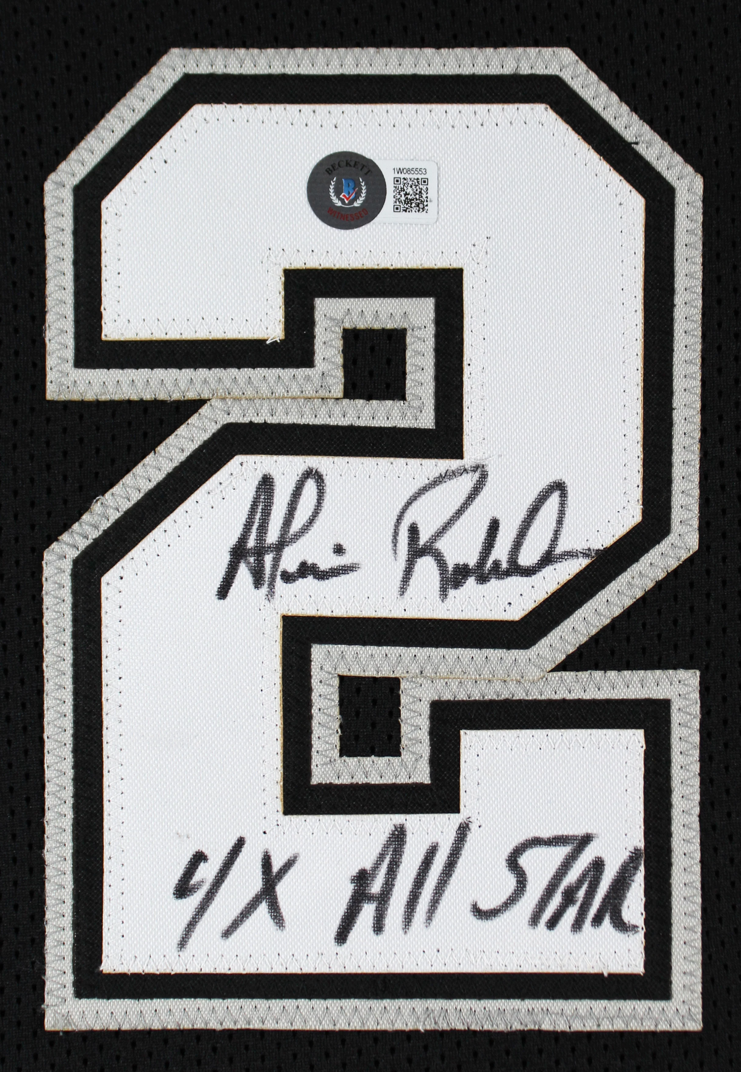 Alvin Robertson "4x All-Star" Authentic Signed Black Pro Style Jersey BAS Wit - Image 3