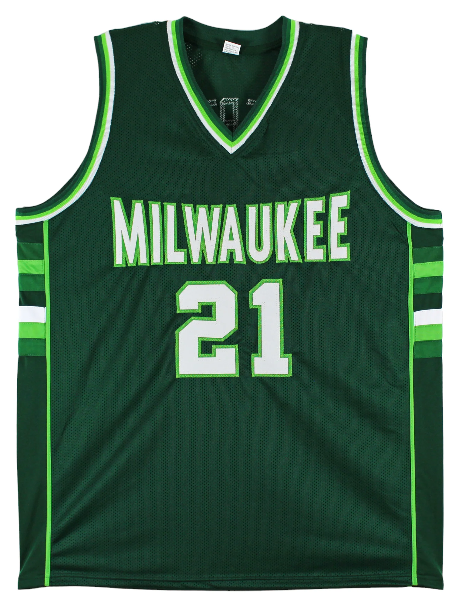 Alvin Robertson "4x All-Star" Authentic Signed Green Pro Style Jersey BAS Wit - Image 4