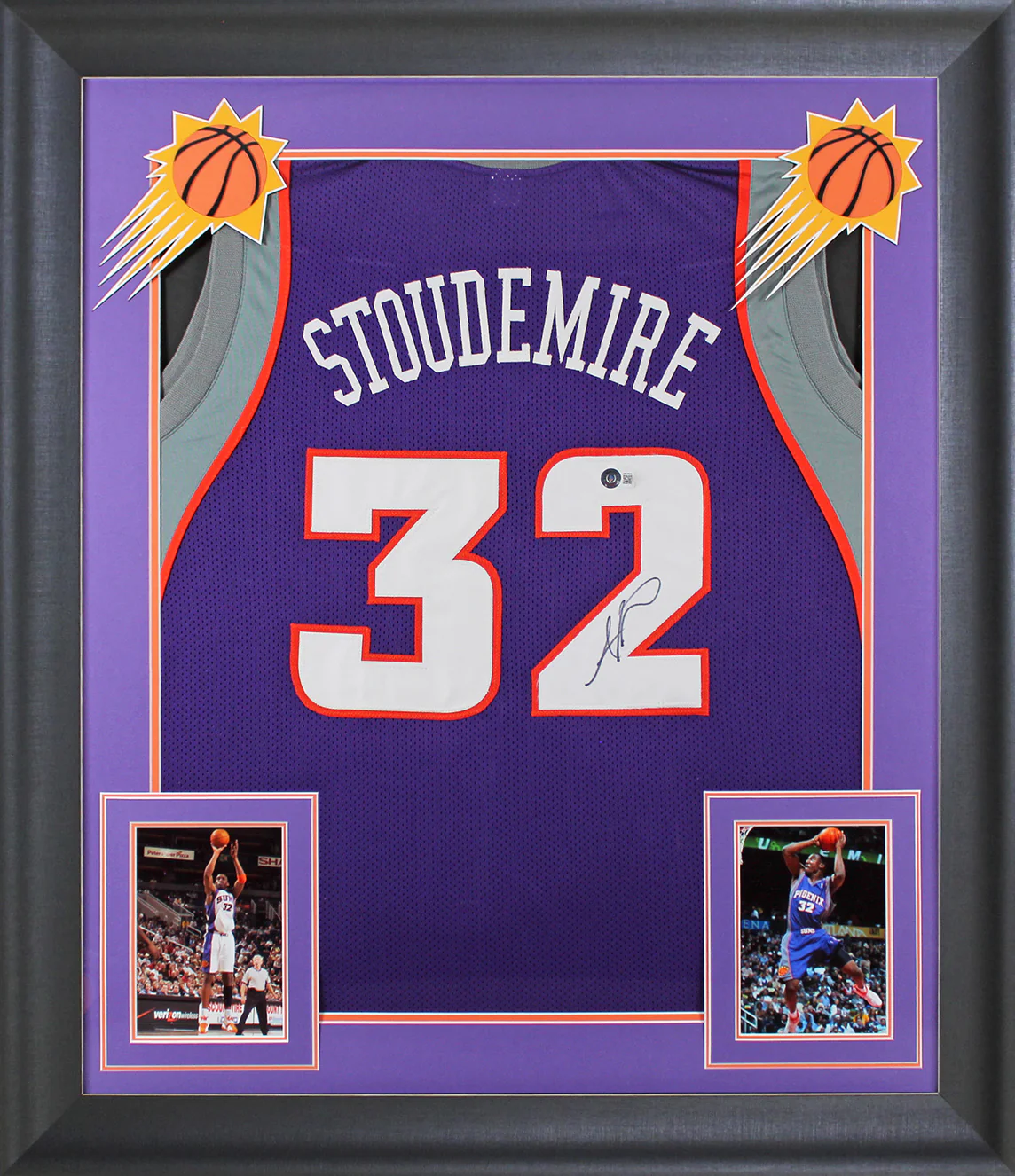 Amar'e Stoudemire Authentic Signed Purple Pro Style Framed Jersey BAS Witnessed - Image 2