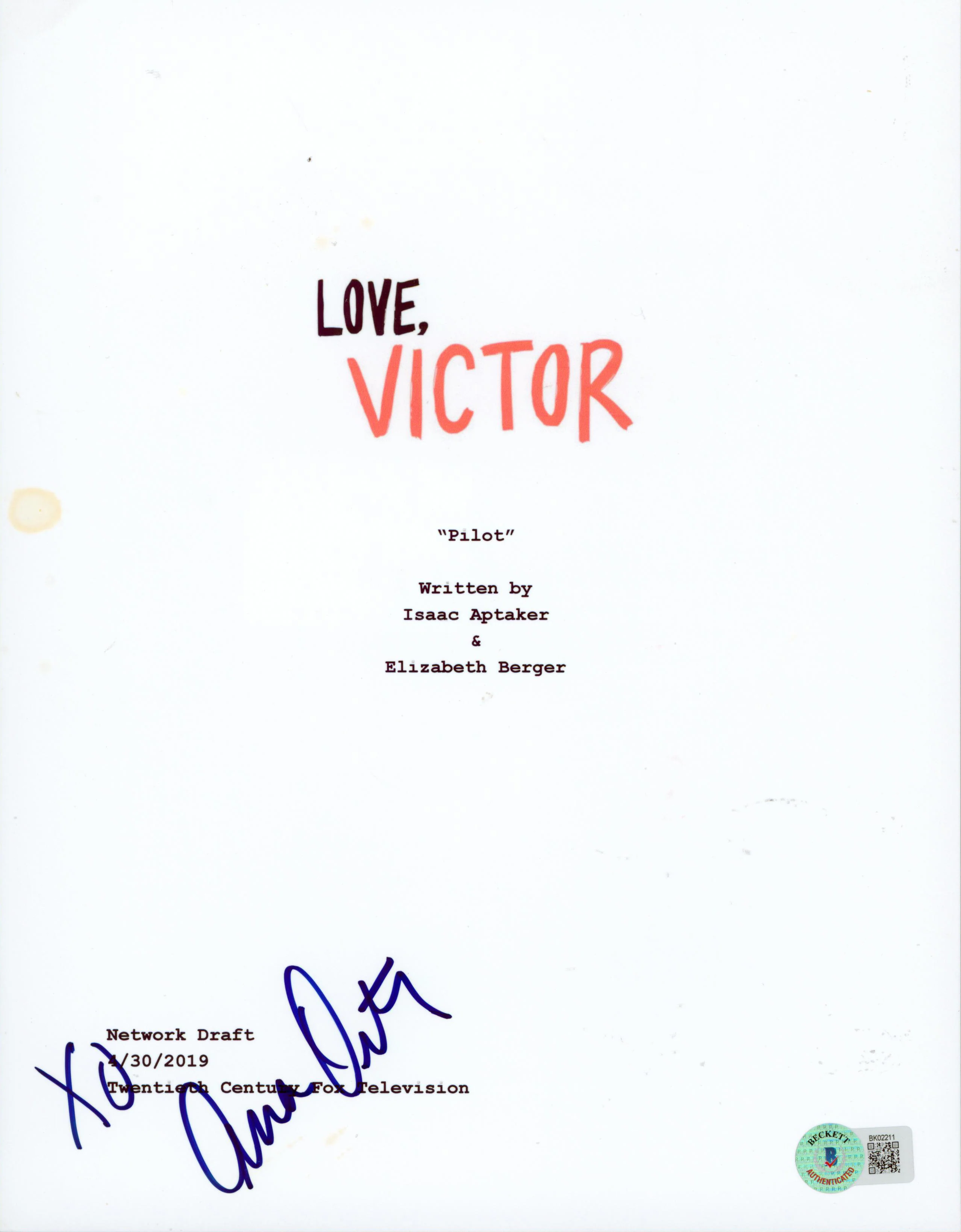 Ana Ortiz Love, Victor "XO" Authentic Signed Script Cover BAS #BK02211 - Image 2