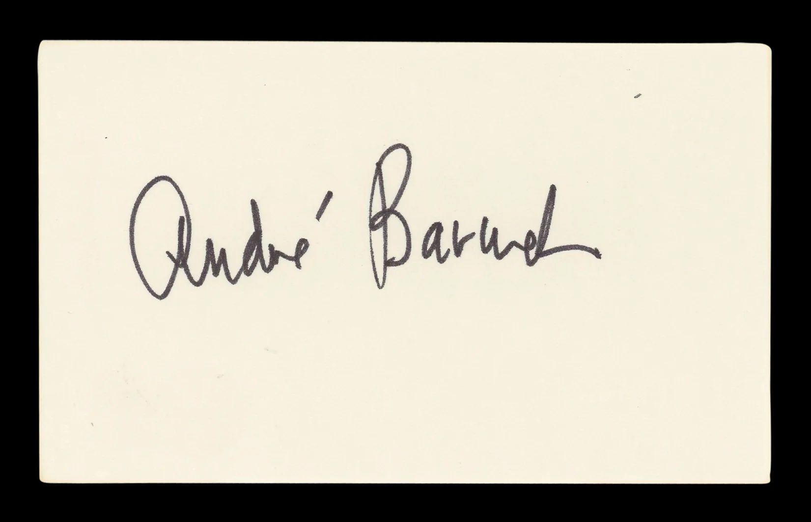 Andr Baruch Radio Personality Signed 3x5 Index Card Autographed BAS #BM57033 - Image 2