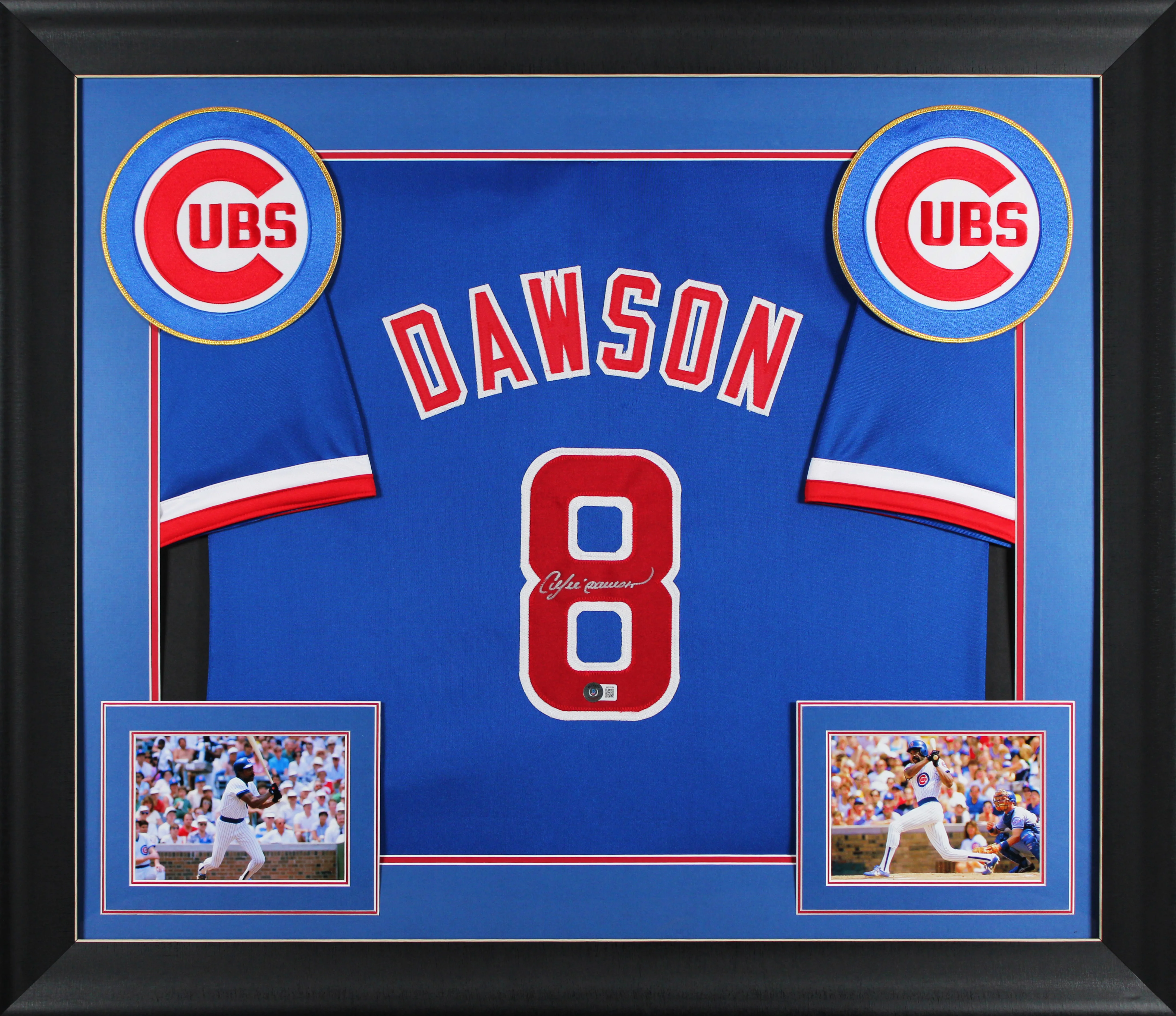 Andre Dawson Authentic Signed Blue Pro Style Framed Jersey BAS Witnessed - Image 2