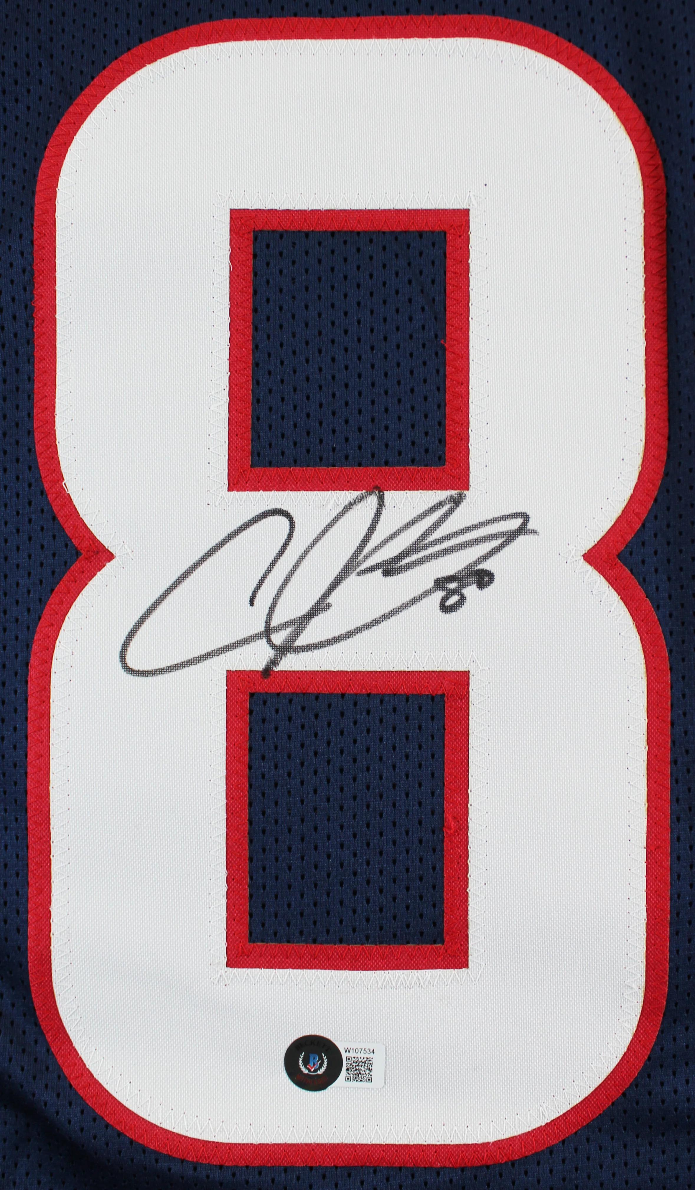 Andre Johnson Authentic Signed Navy Blue Pro Style Jersey BAS Witnessed - Image 3