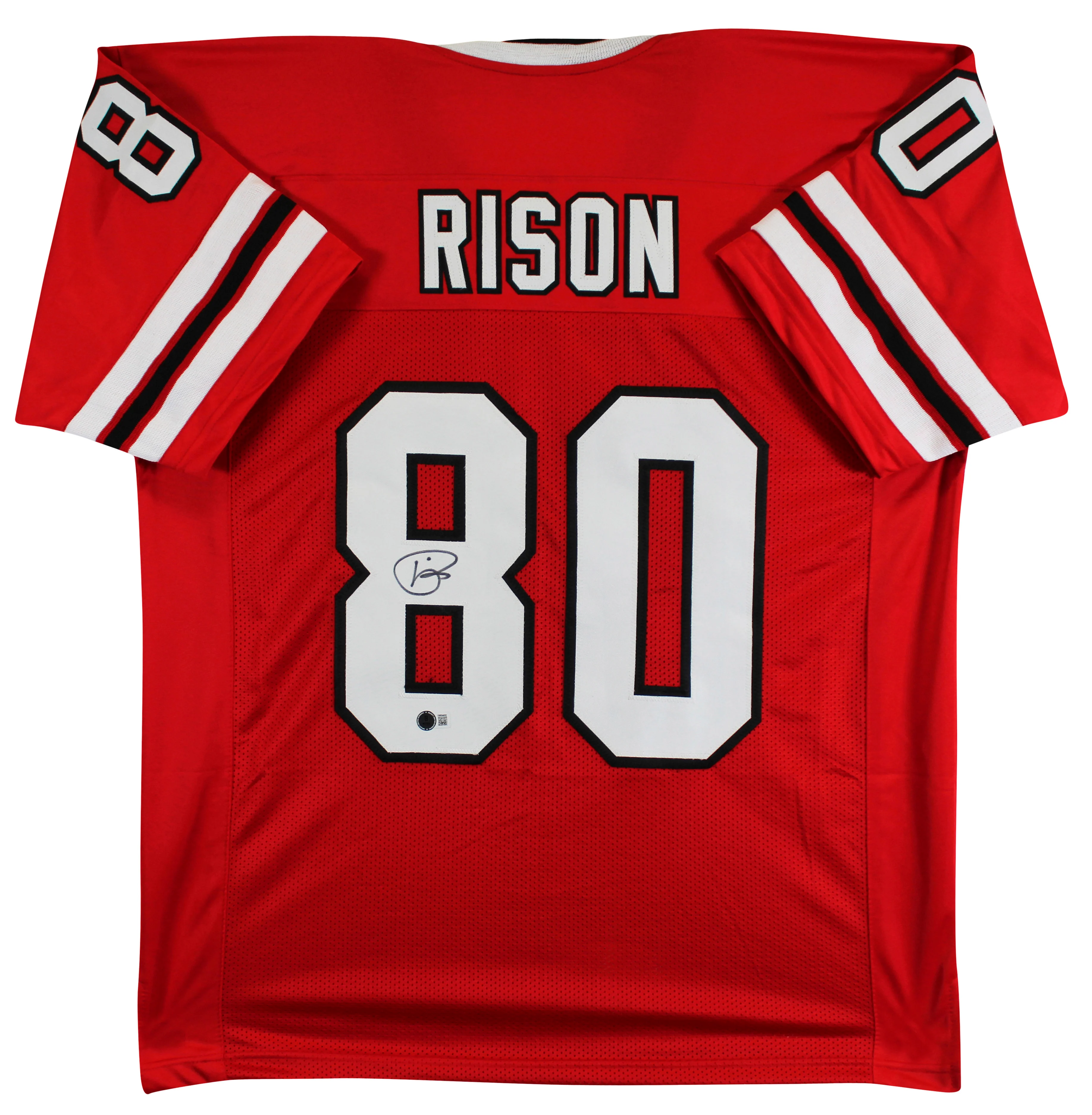 Andre Rison Authentic Signed Red Pro Style Jersey Autographed BAS Witnessed