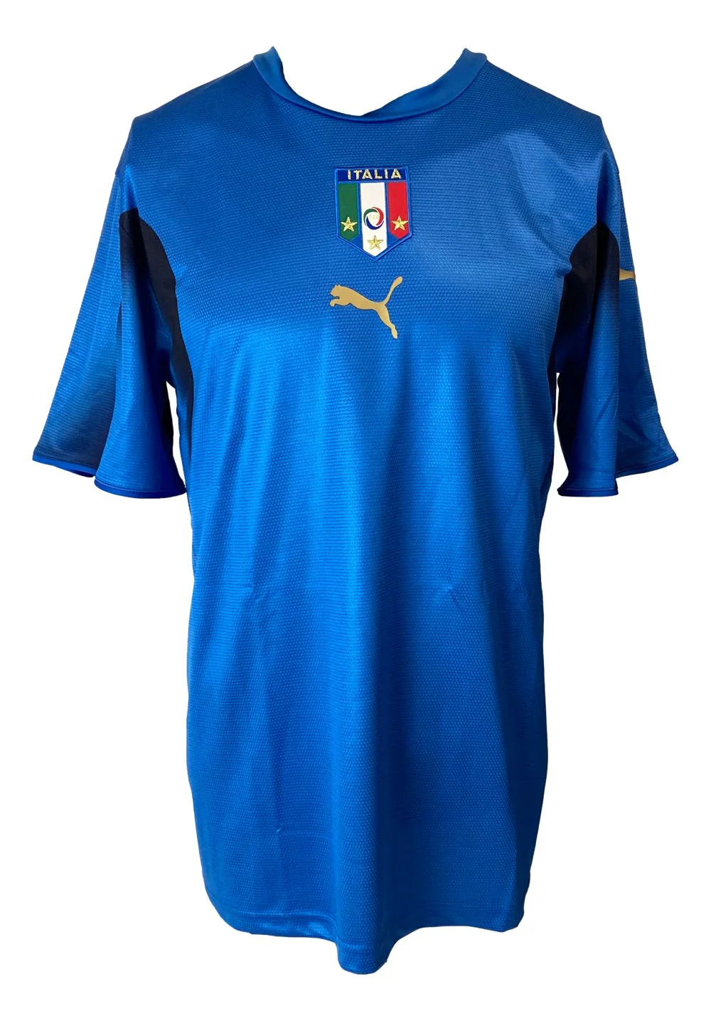 Andrea Pirlo Signed Italy Puma Blue Soccer Jersey BAS - Image 3