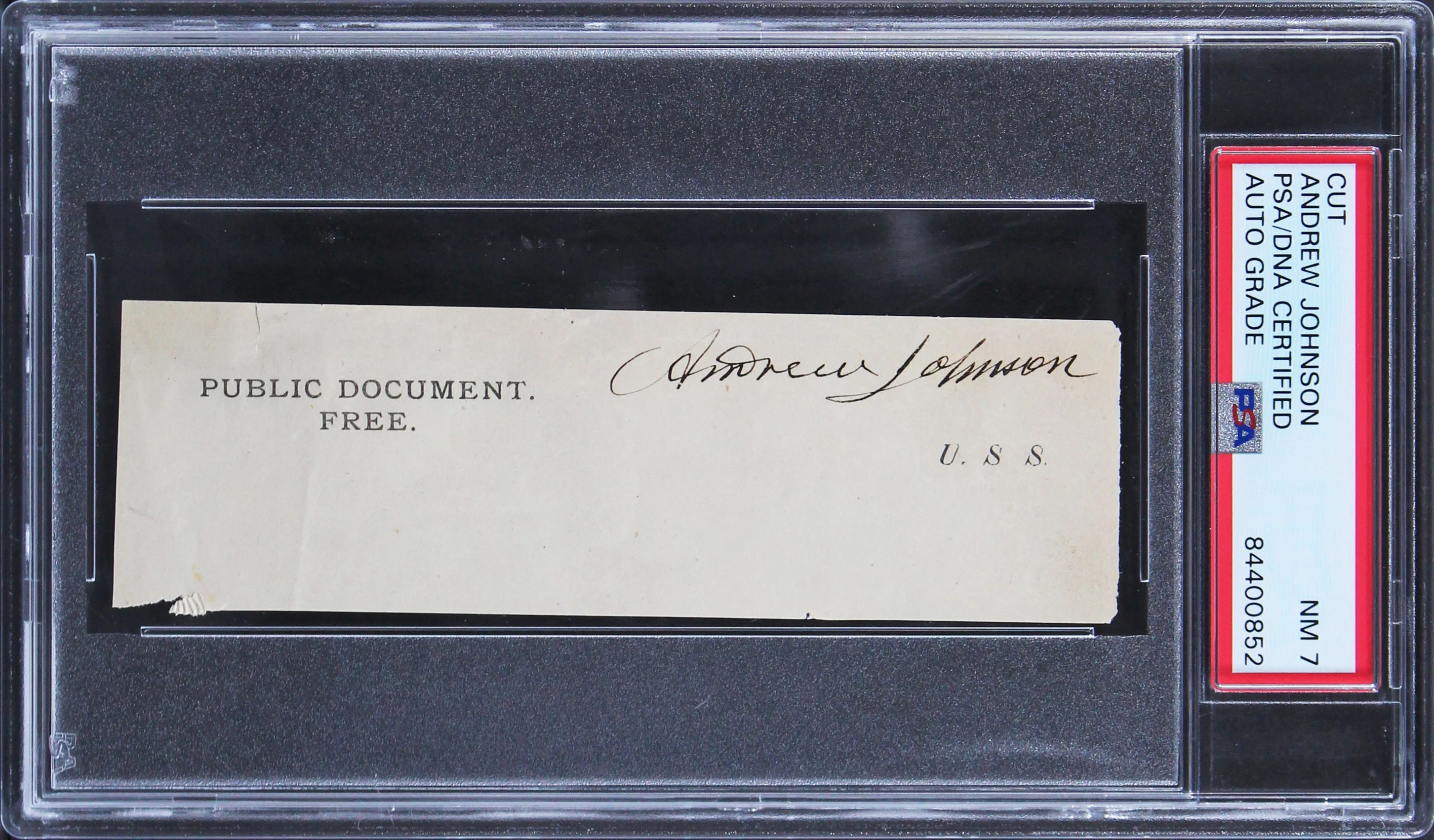 Andrew Johnson Authentic Signed 1.5x5 Cut Signature Auto Graded NM 7 PSA Slabbed - Image 2