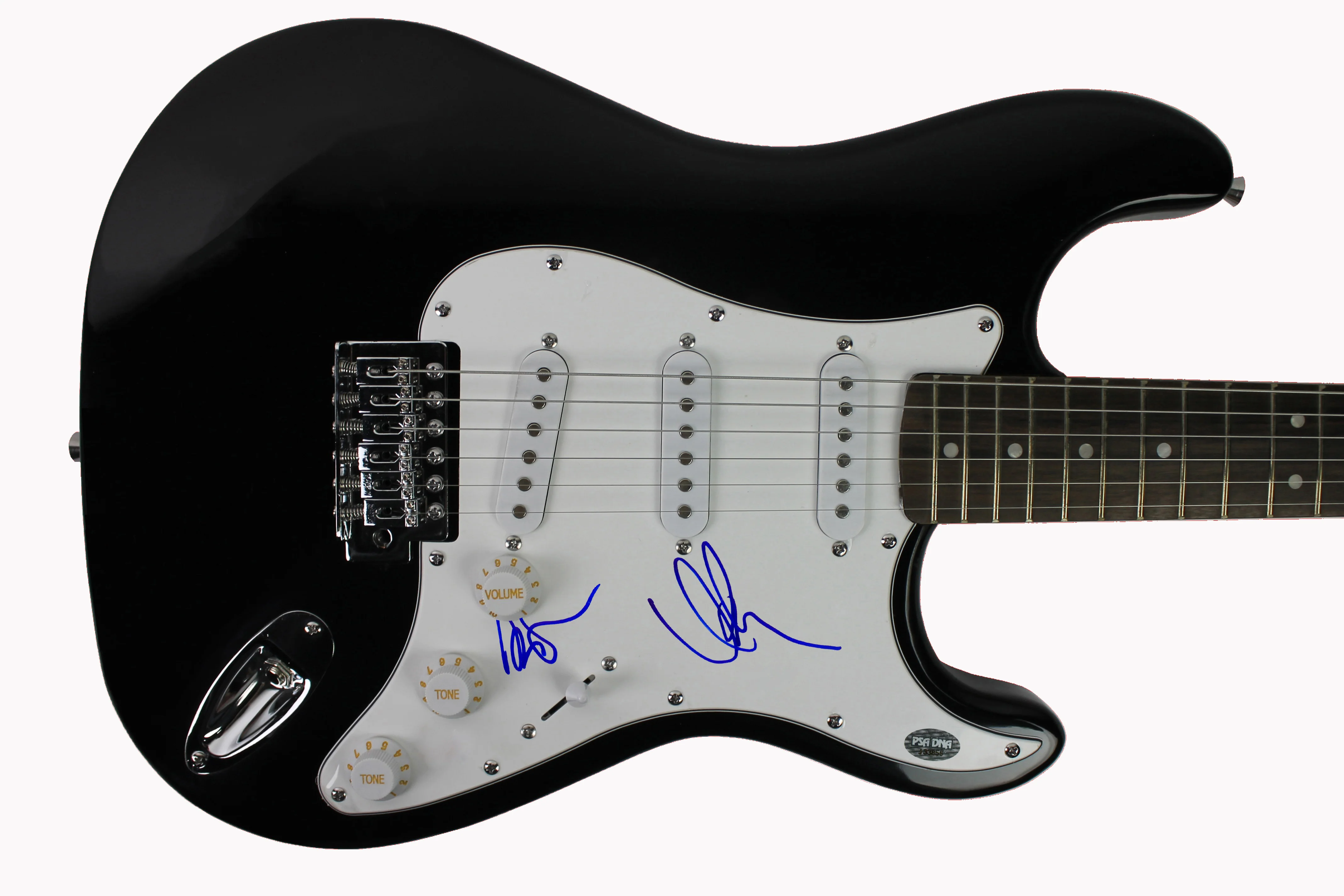 Andrew VanWyngarden & Ben Goldwasser MGMT Signed Electric Guitar PSA/DNA #J33856 - Image 2
