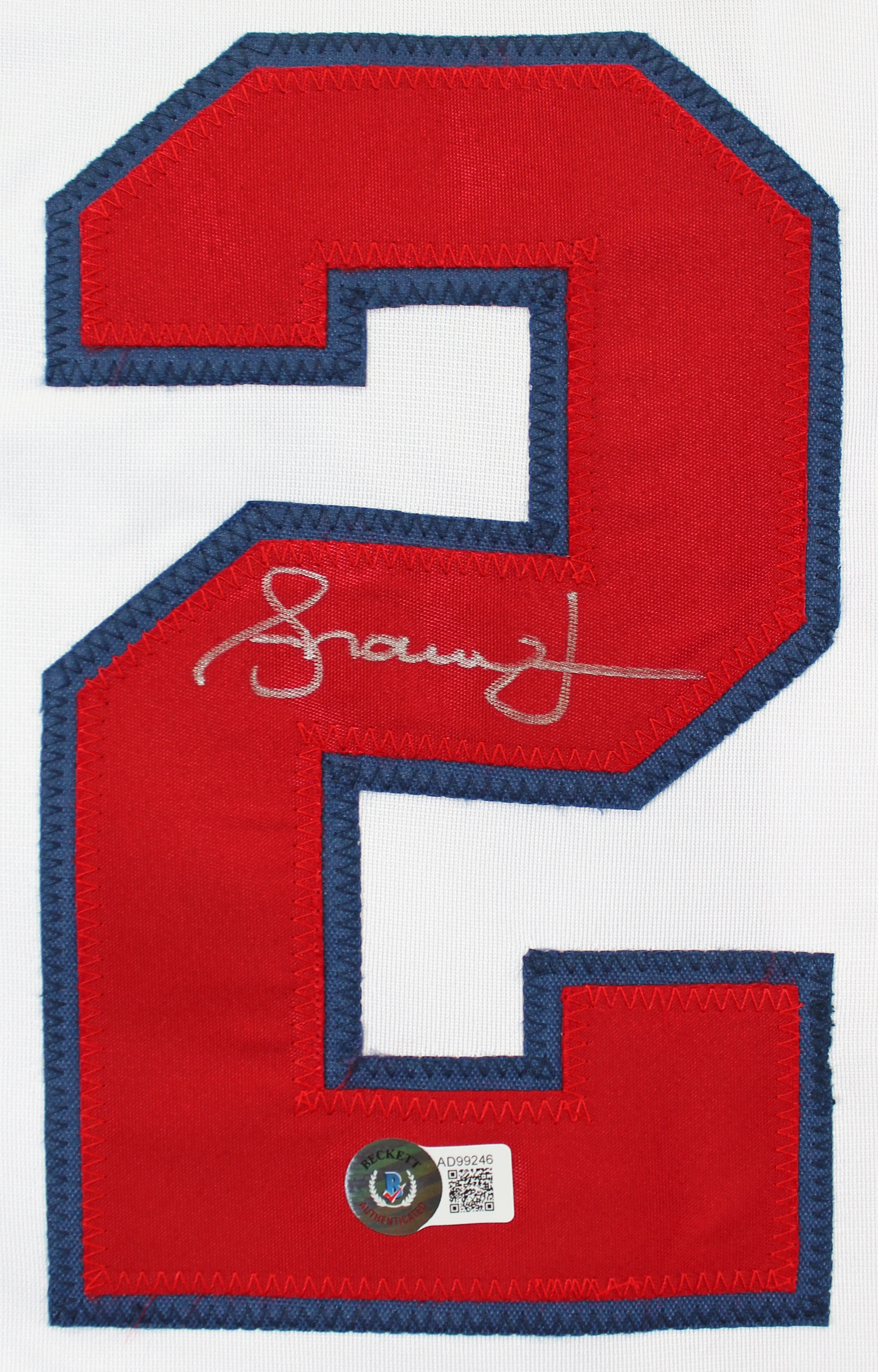 Andruw Jones Authentic Signed White Pro Style Jersey w/ Silver Sig BAS - Image 3