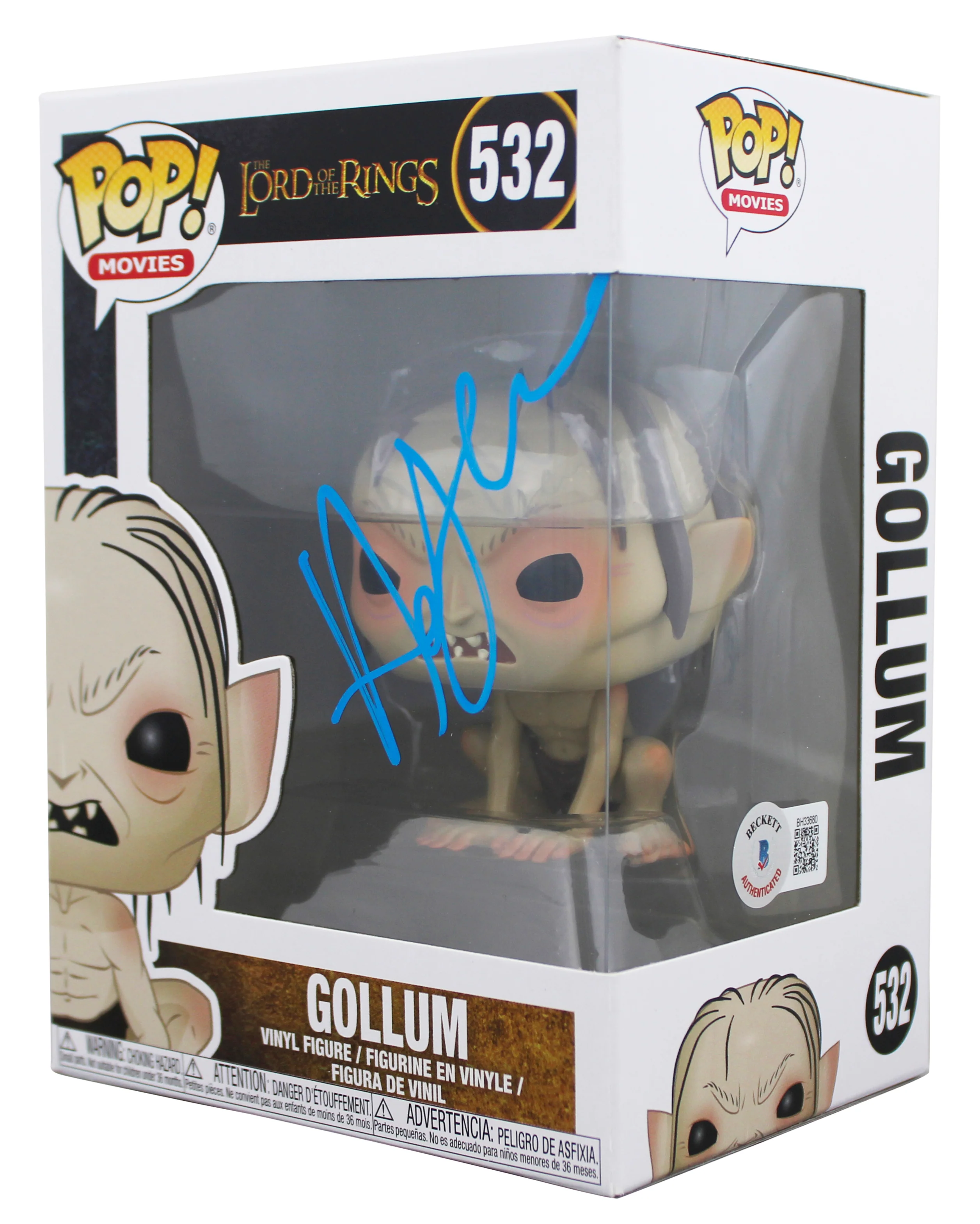 Andy Serkis Lord of the Rings Signed Gollum #532 Funko Pop Vinyl Figure BAS 1 - Image 3