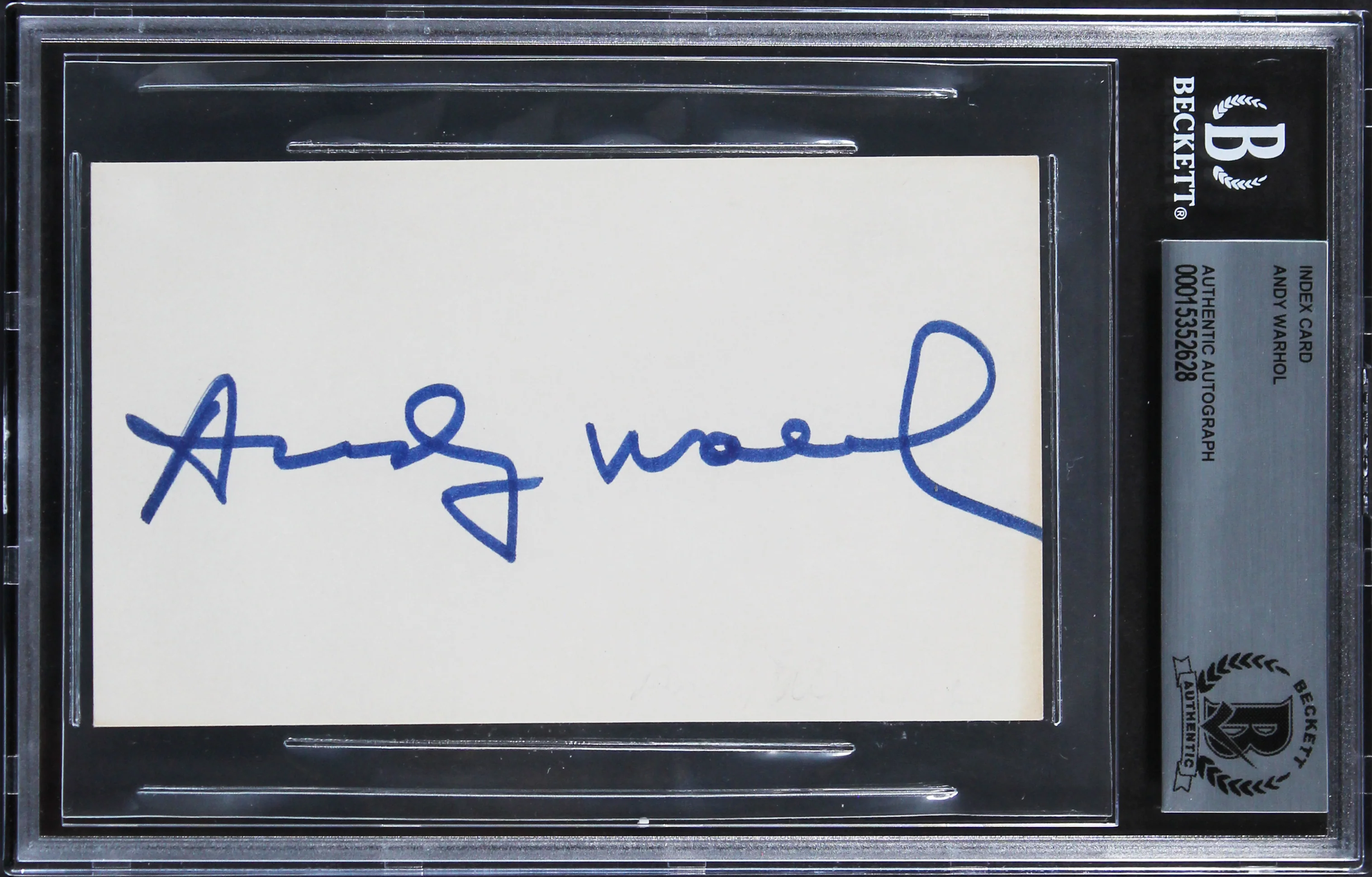 Andy Warhol Authentic Signed 3x5 Index Card Autographed BAS Slabbed - Image 2