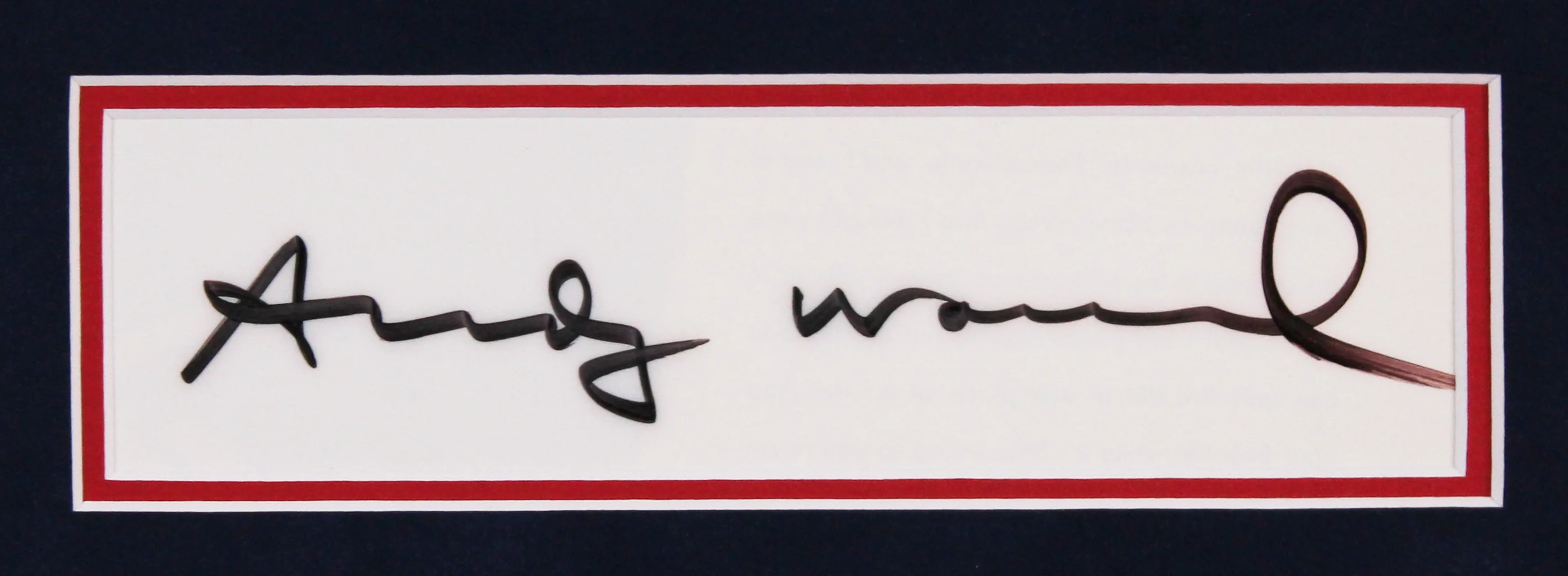 Andy Warhol Authentic Signed & Framed 2.5x7.5 Cut Signature BAS #AB76865 - Image 3