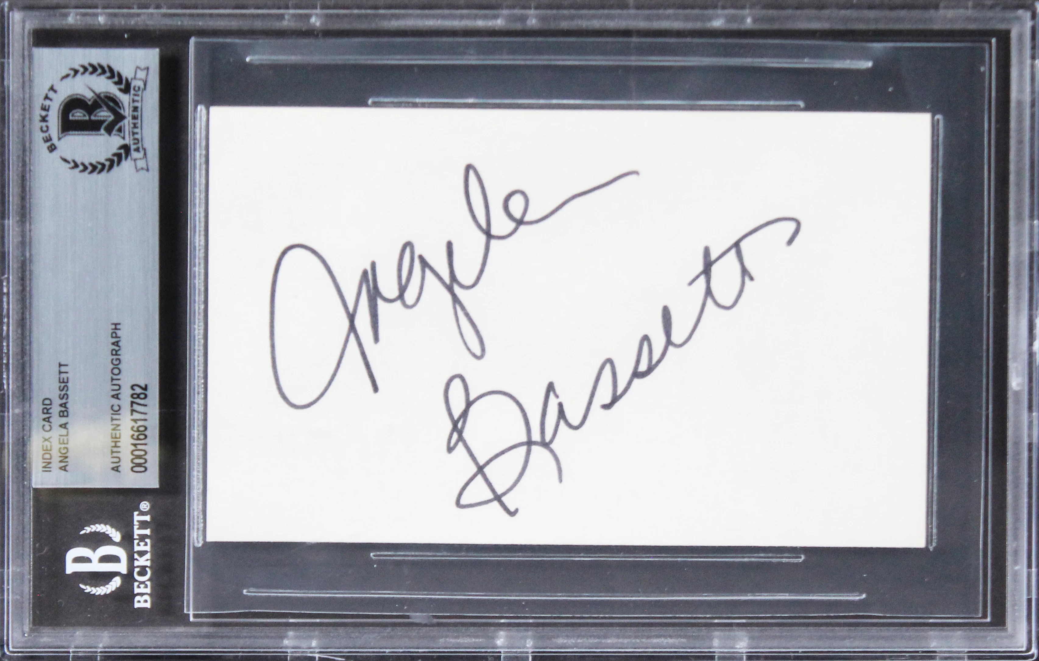 Angela Bassett What's Love Got to Do with It Signed 3x5 Index Card BAS Slabbed 2