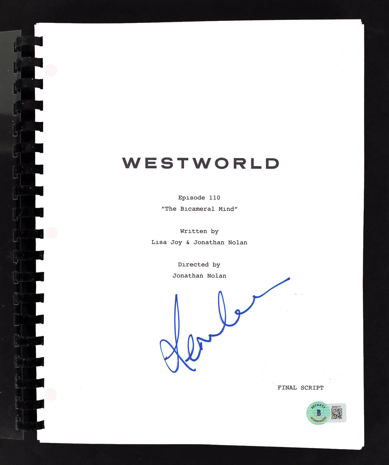Angela Sarafyan Westworld Authentic Signed Movie Script Autographed BAS #BK02171 - Image 2