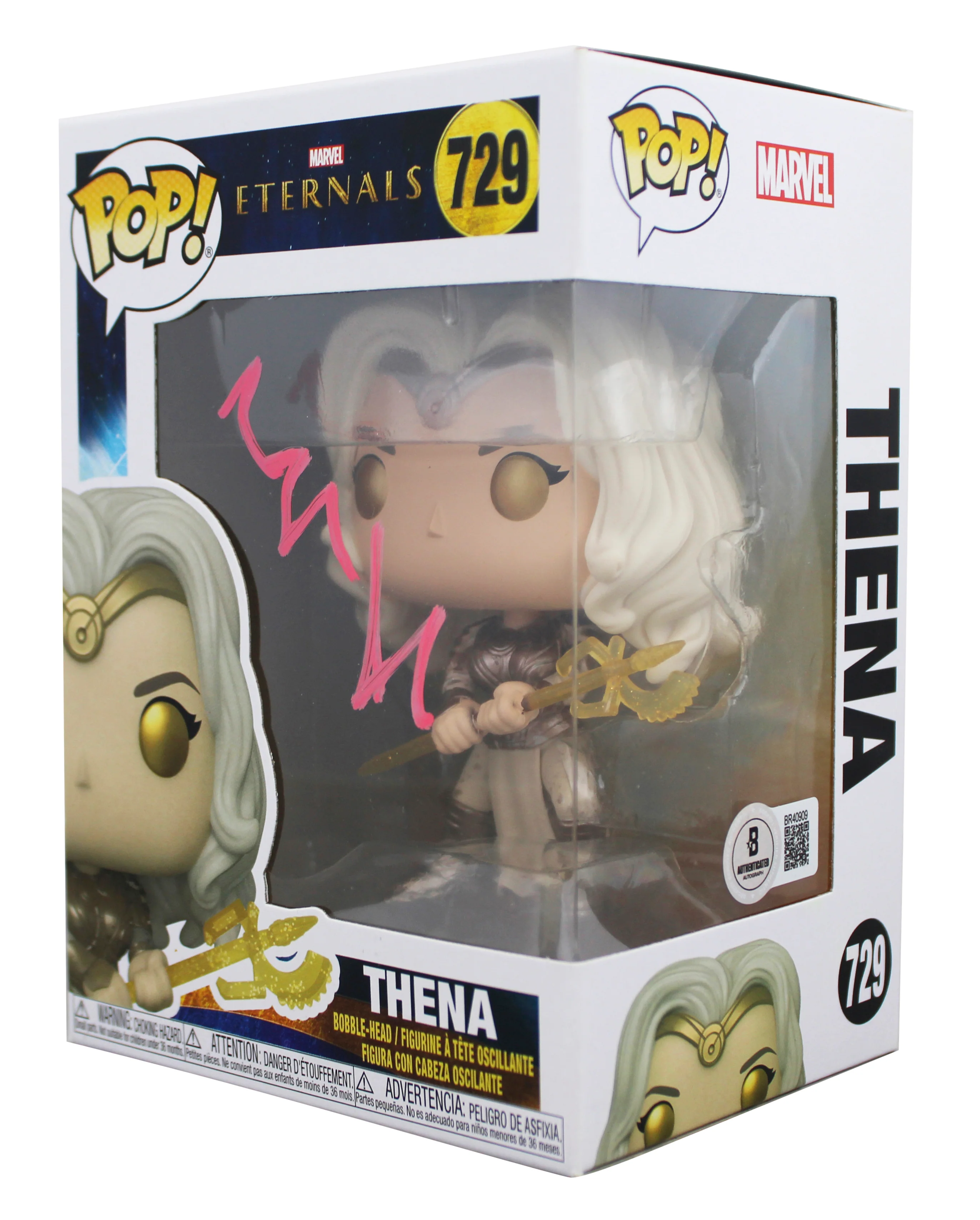 Angelina Jolie Eternals Signed Thena #729 Funko Pop Vinyl Figure BAS #BR40909 - Image 3