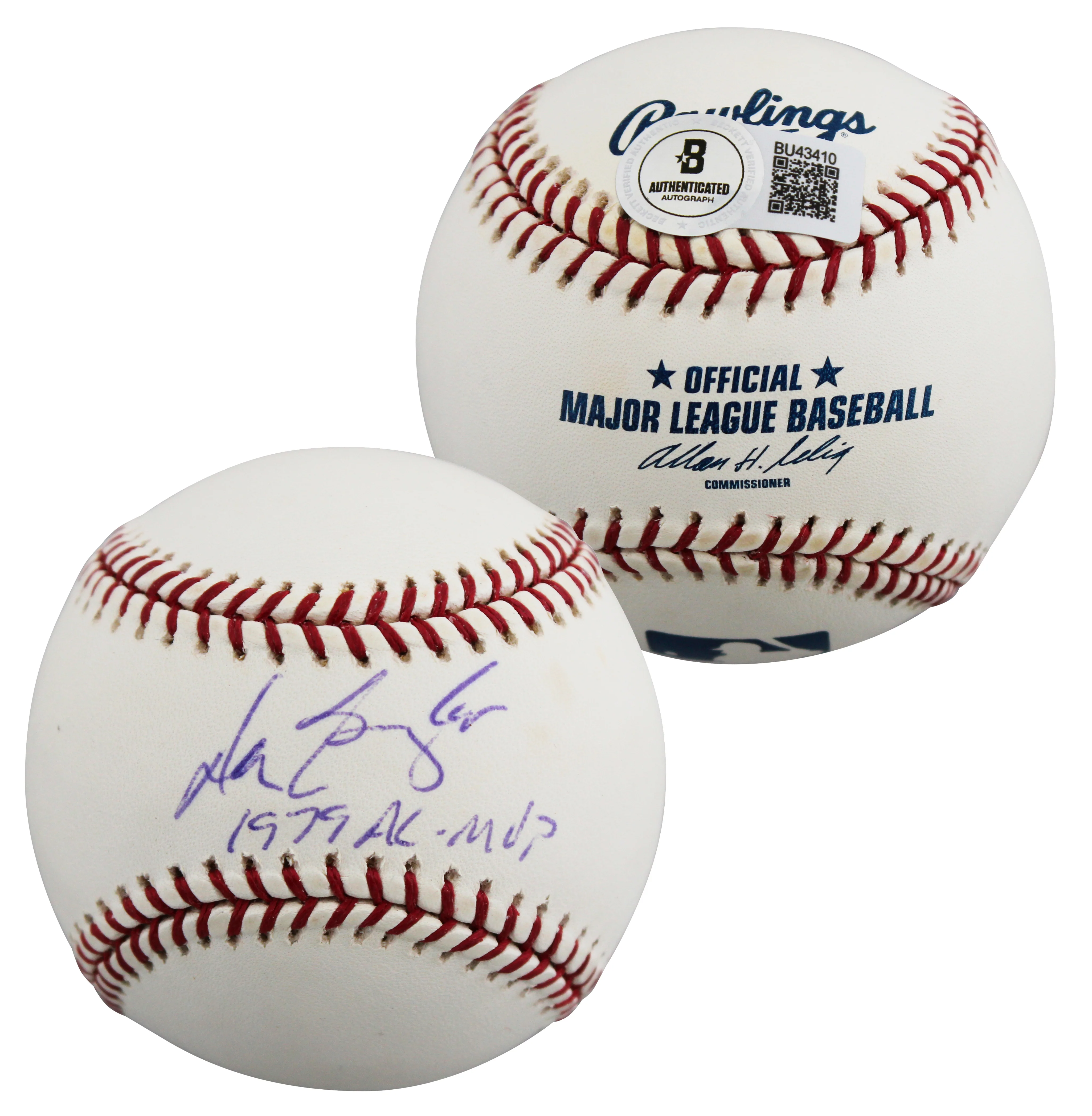 Angels Don Baylor "1979 AL MVP" Authentic Signed OML Baseball BAS #BU43410 - Image 2