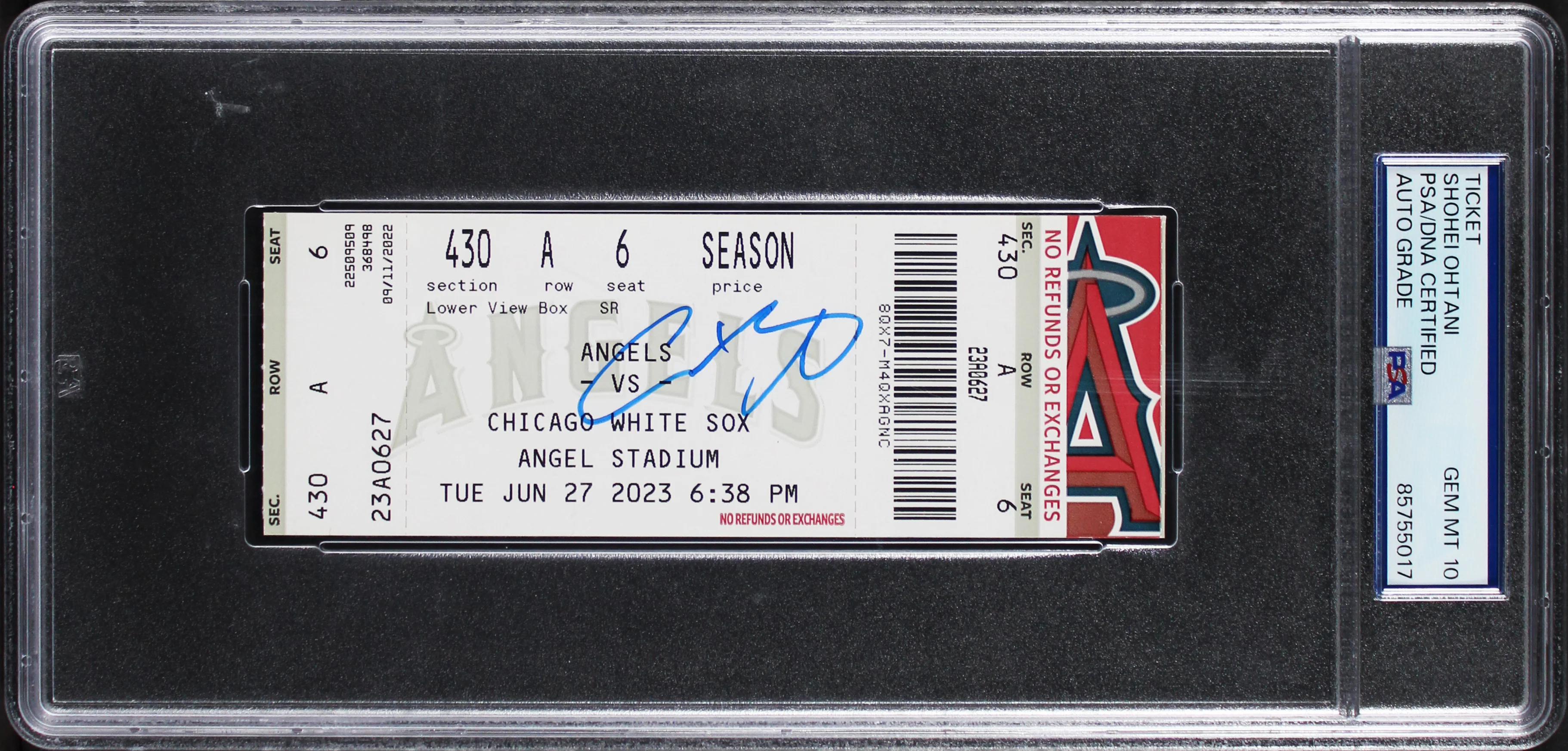 Angels Shohei Ohtani Signed 6/27/23 LAA Vs CWS Ticket Stub Auto 10! PSA Slabbed - Image 2