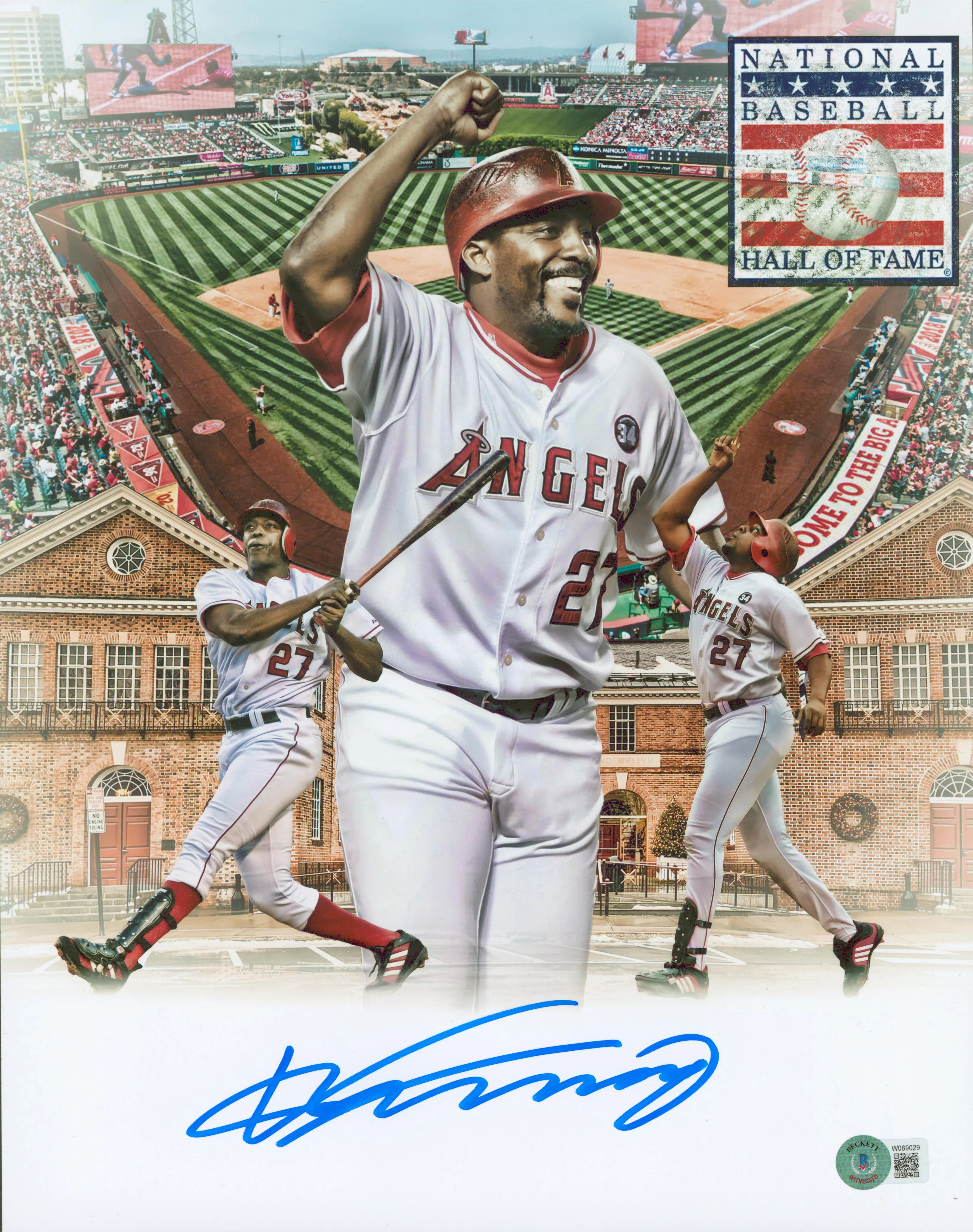 Angels Vladimir Guerrero Sr. Signed 11x14 Custom Art Collage Photo BAS Witnessed - Image 2