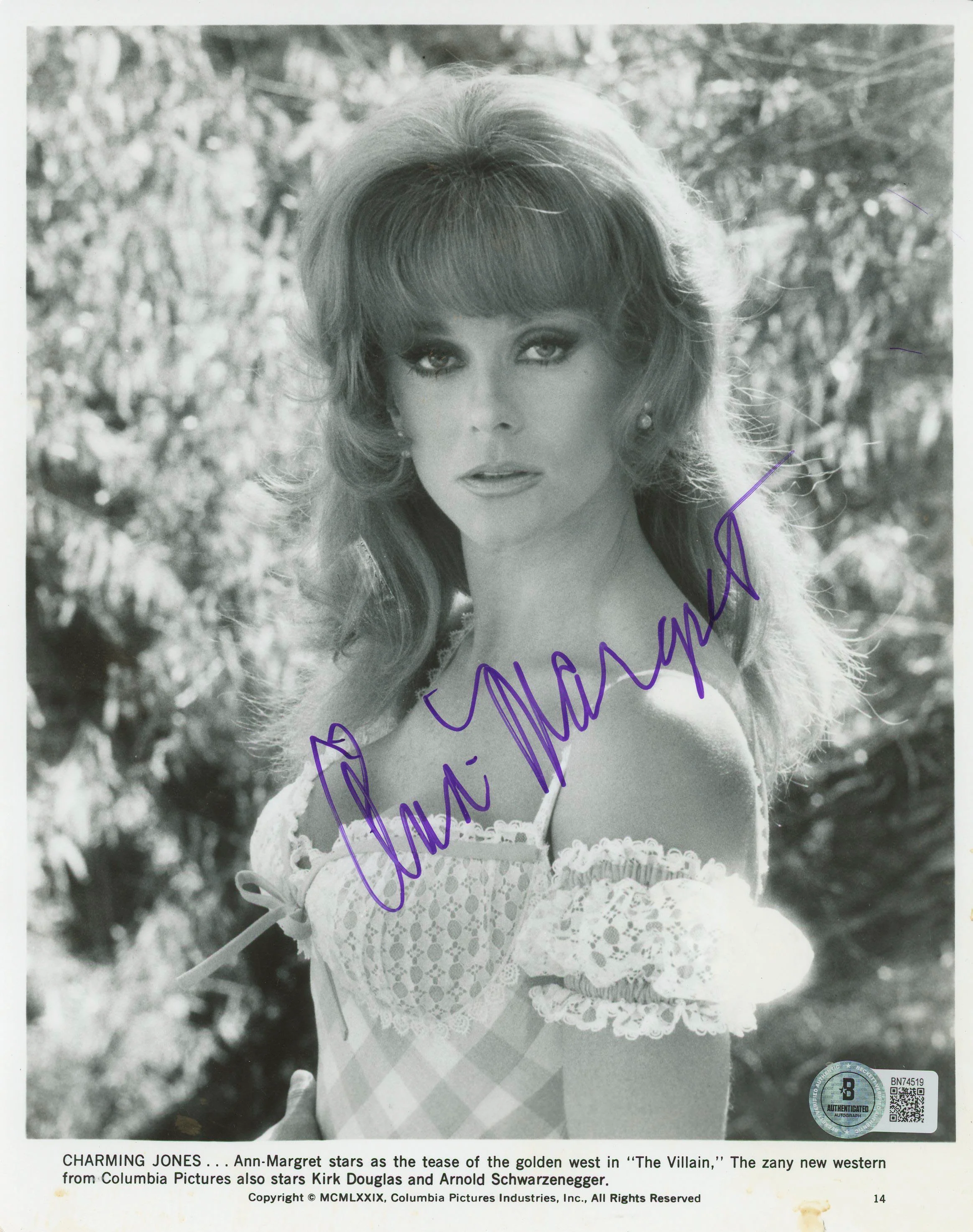 Ann-Margret The Villain Authentic Signed 8x10 Photo Autographed BAS #BN74519 - Image 2