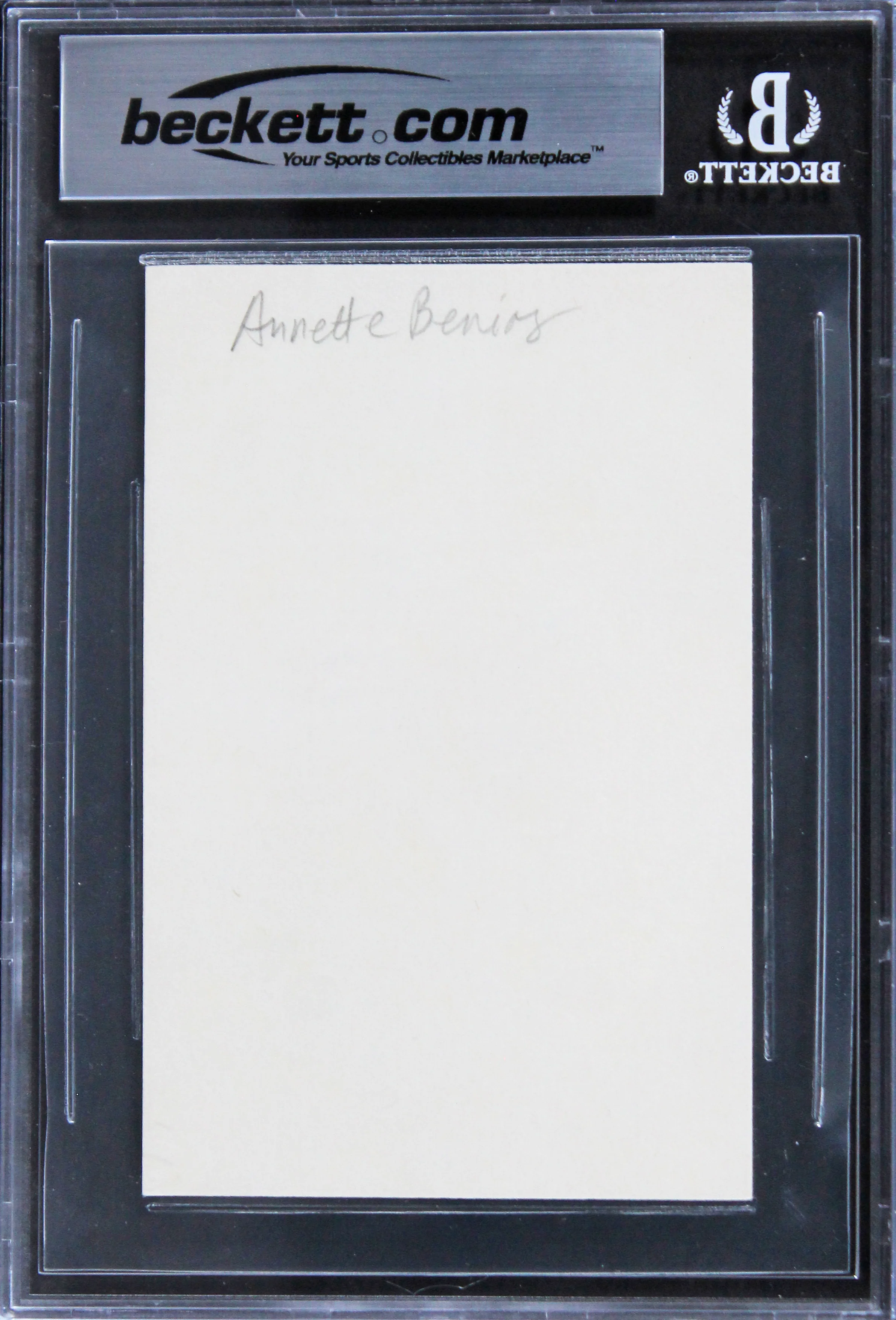 Annette Bening American Beauty Authentic Signed 3x5 Index Card BAS Slabbed - Image 3
