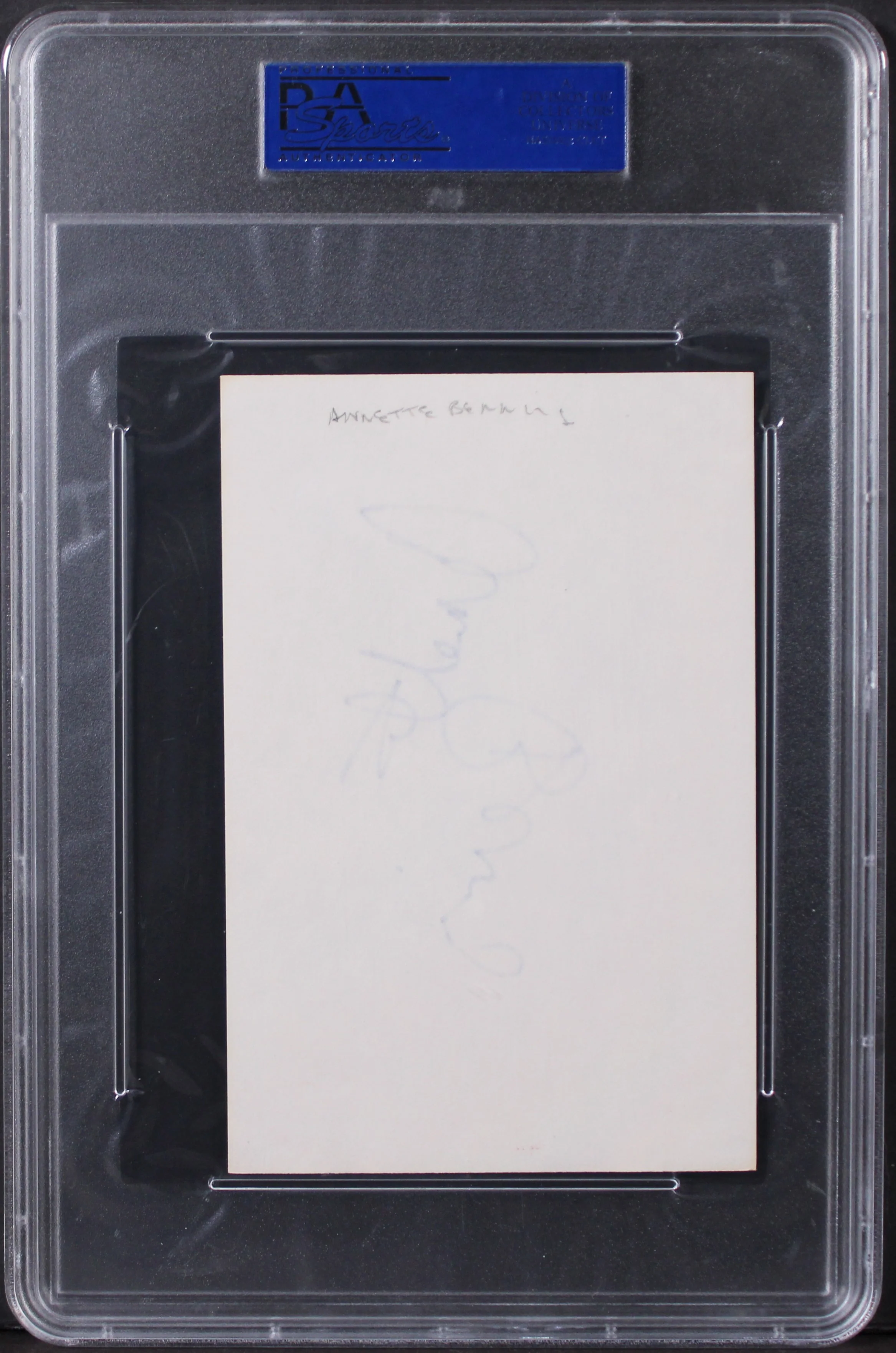 Annette Bening American Beauty Authentic Signed 4x6 Index Card PSA/DNA Slabbed - Image 3