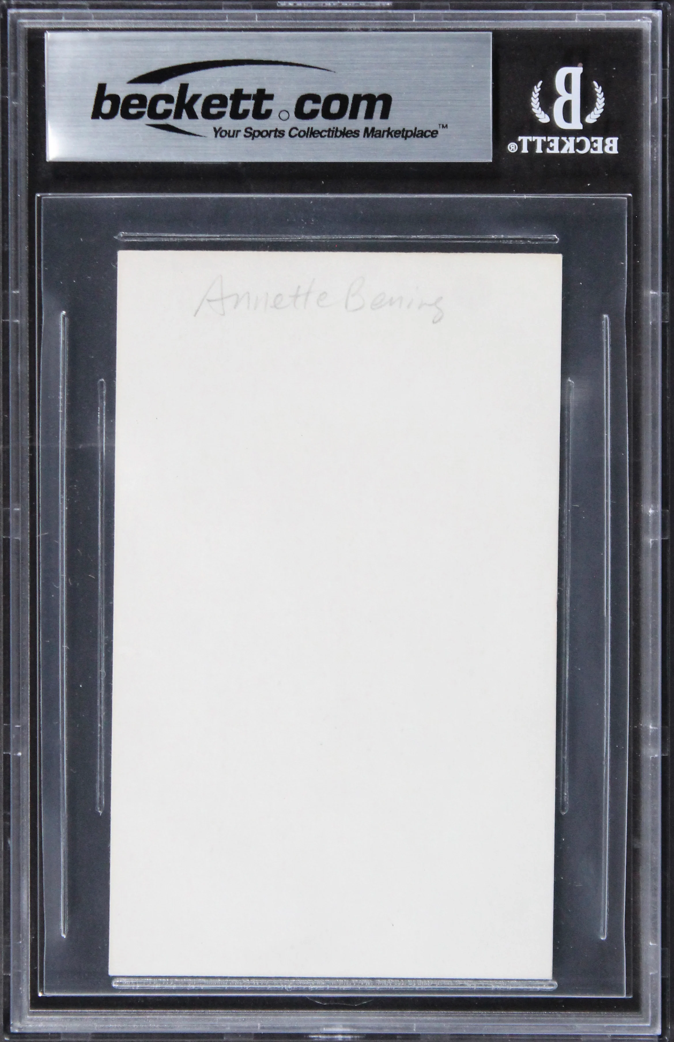 Annette Bening The Grifters Authentic Signed 3x5 Index Card BAS Slabbed - Image 3