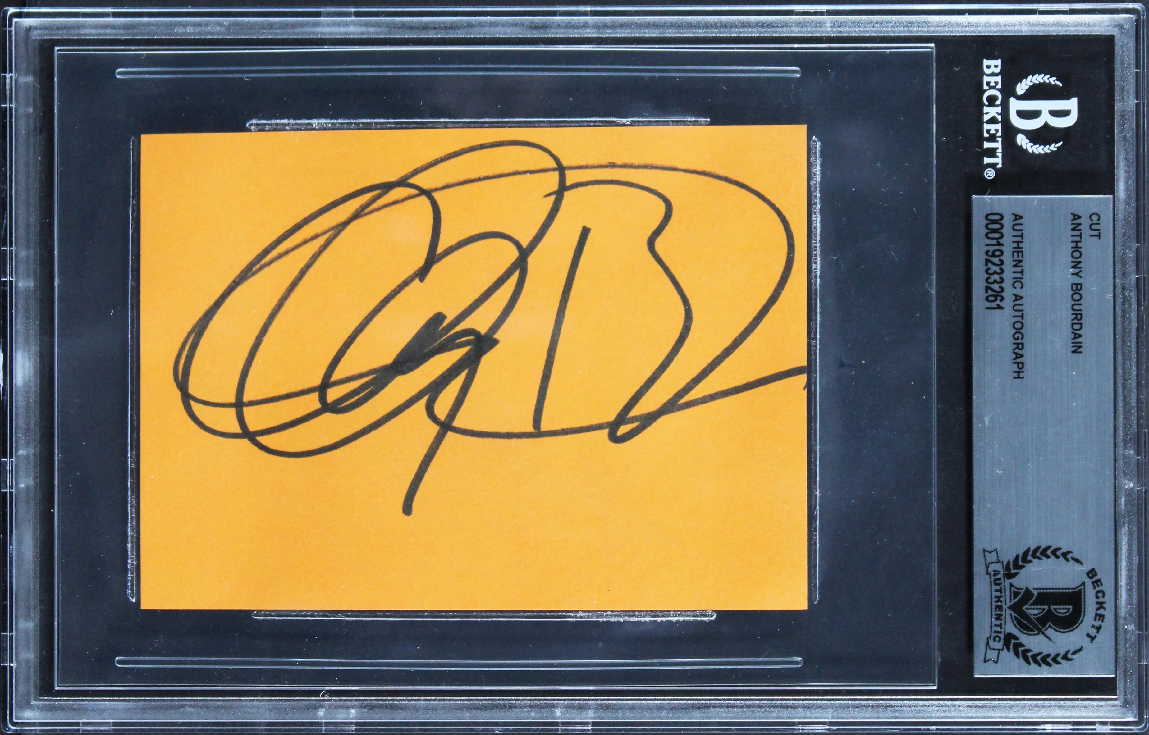 Anthony Bourdain No Reservations Authentic Signed 3x4.25 Cut Signature BAS Slab - Image 2