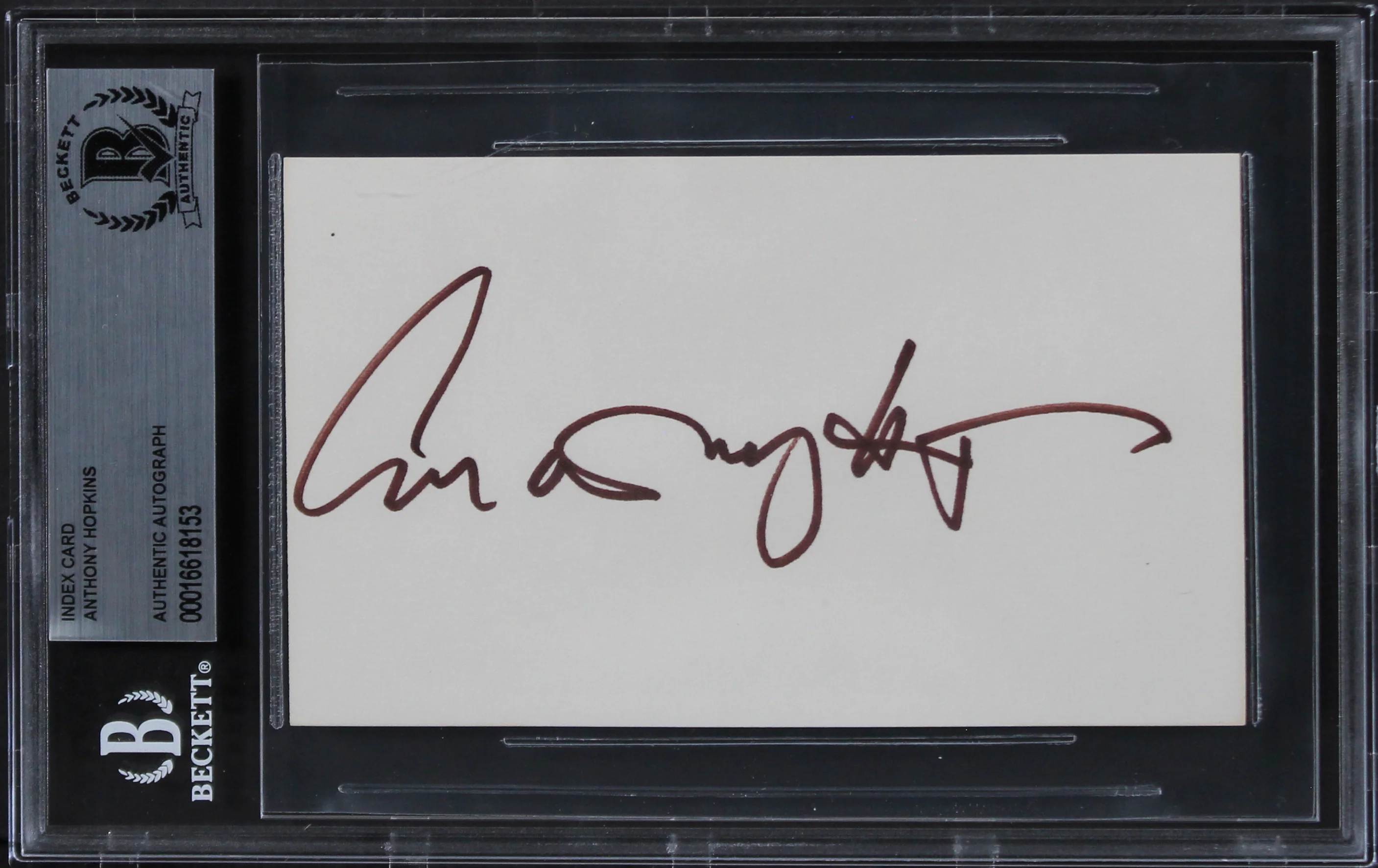 Anthony Hopkins The Silence of the Lambs Signed 3x5 Index Card BAS Slabbed - Image 2