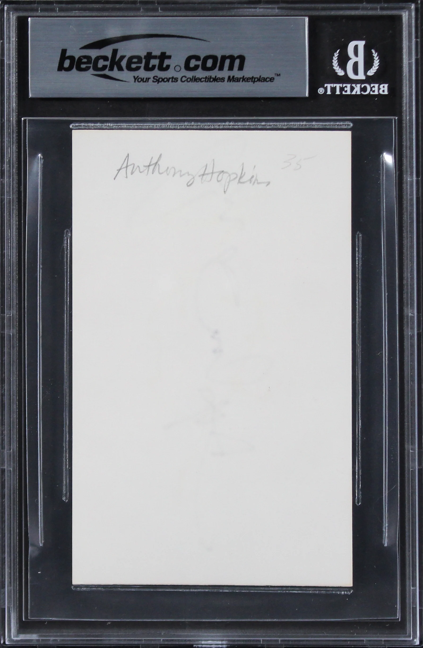 Anthony Hopkins The Silence of the Lambs Signed 3x5 Index Card BAS Slabbed - Image 3