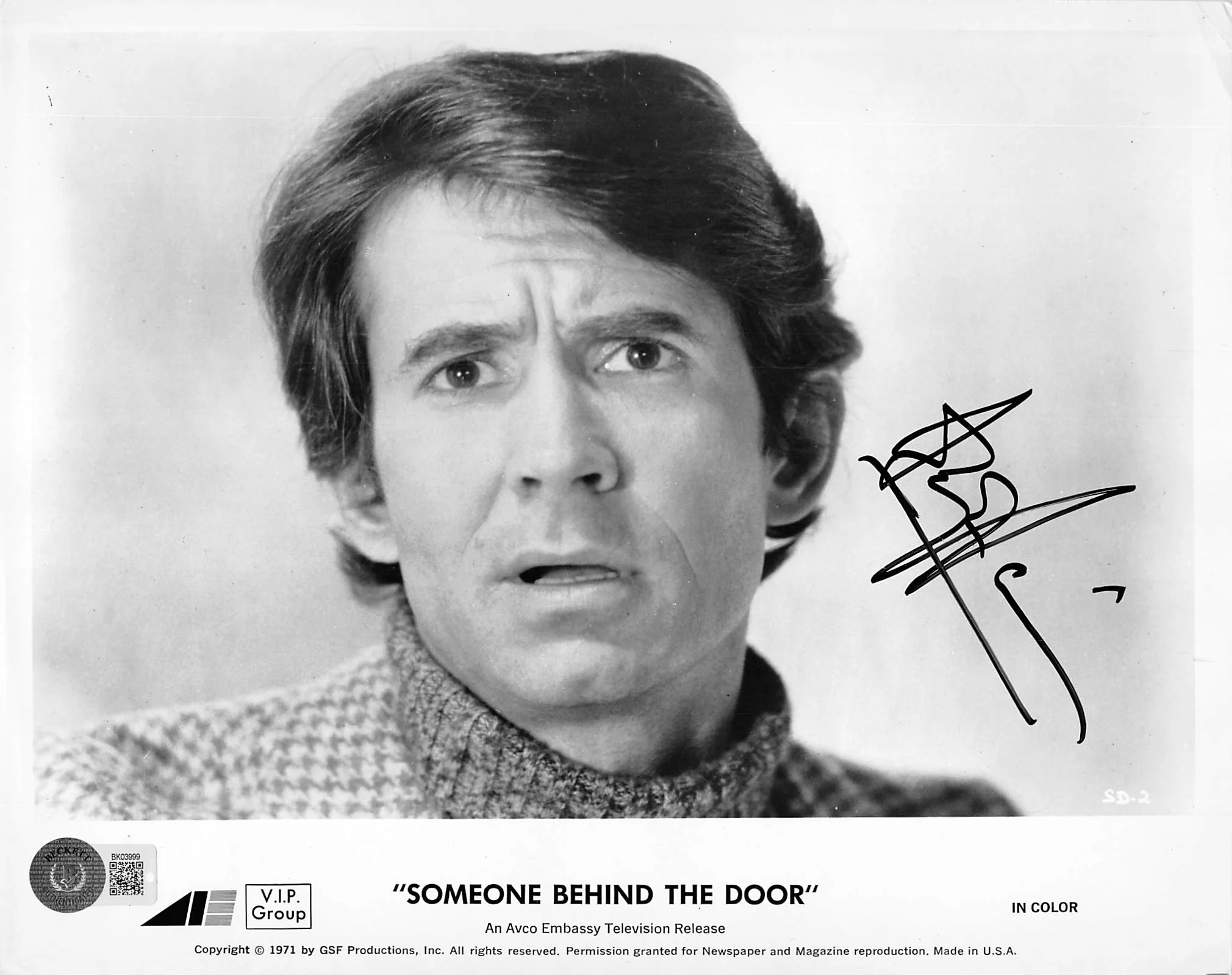 Anthony Perkins Someone Behind the Door Authentic Signed 8x10 Photo BAS #BK03999 - Image 2