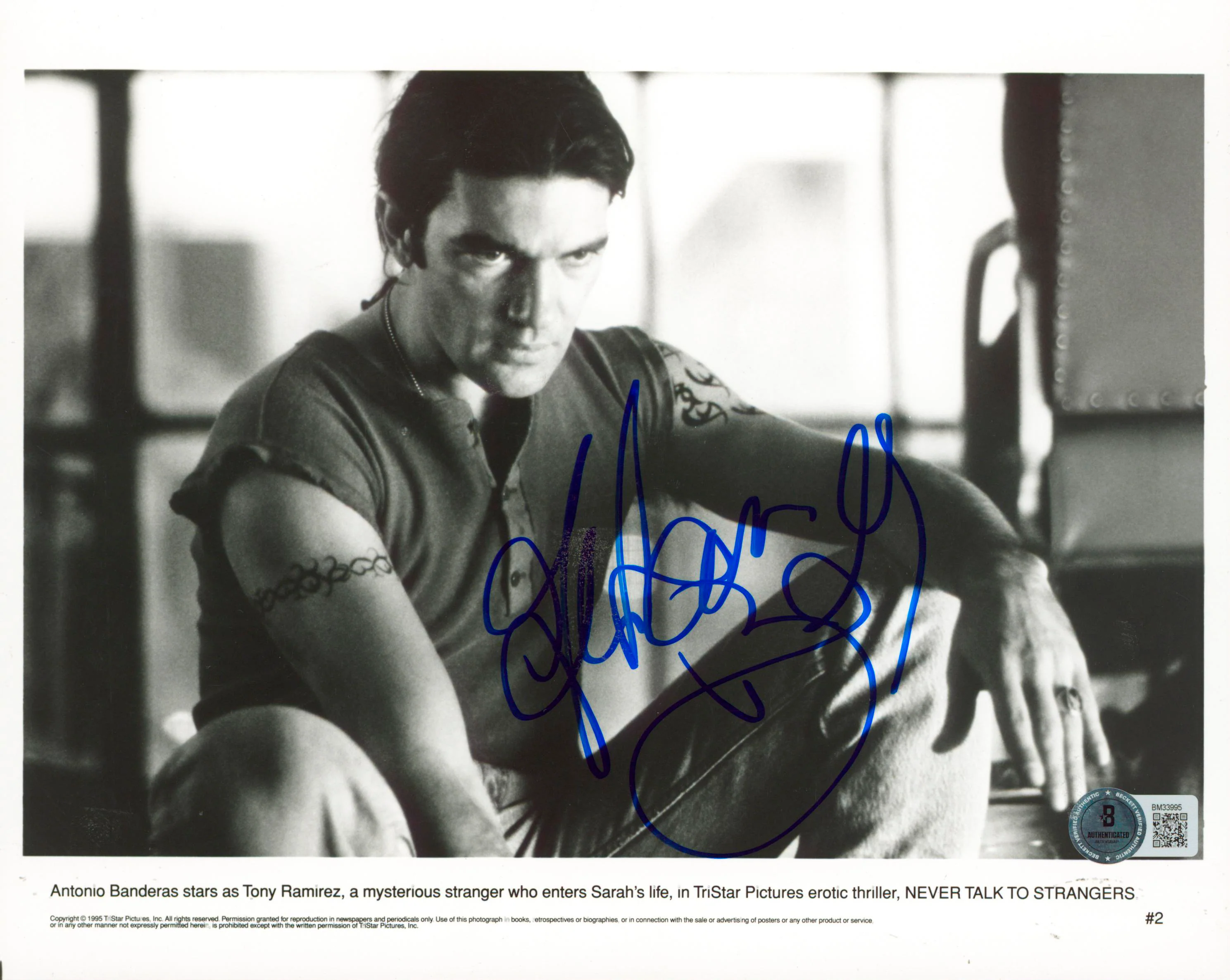 Antonio Banderas Never Talk To Strangers Signed 8x10 Photo BAS #BM33995