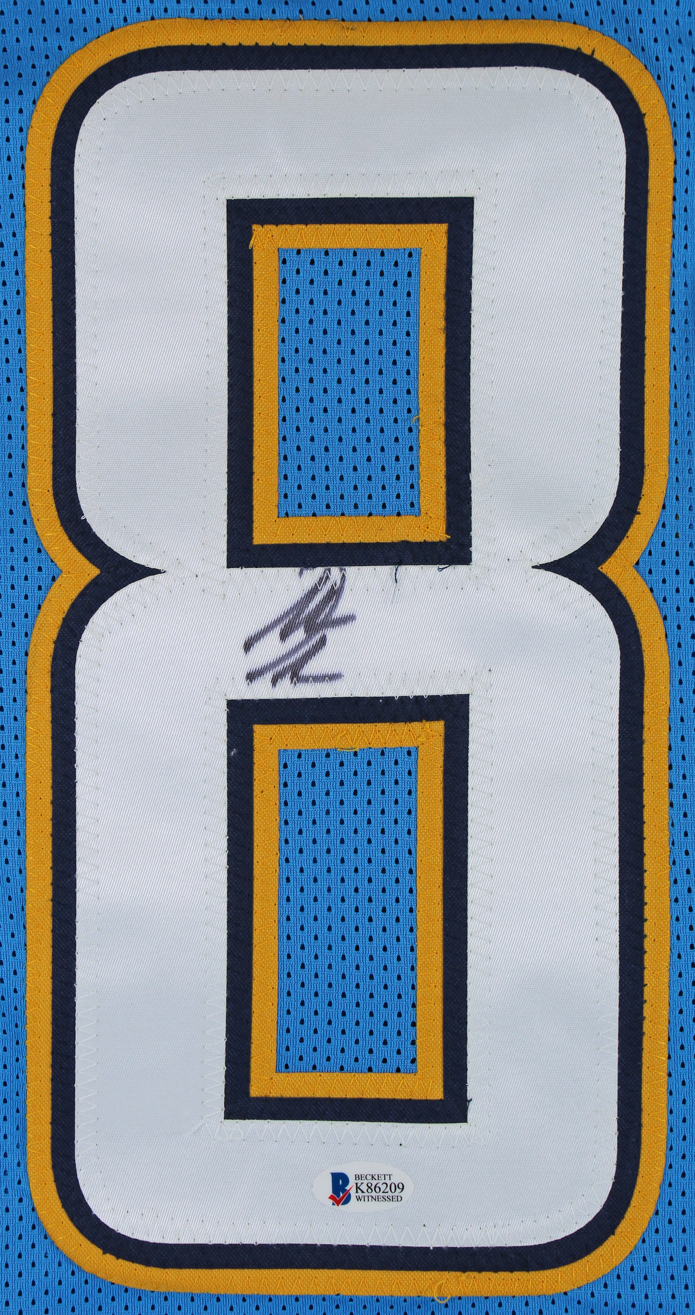 Antonio Gates Authentic Signed Powder Blue Pro Style Framed Jersey BAS Witnessed - Image 3