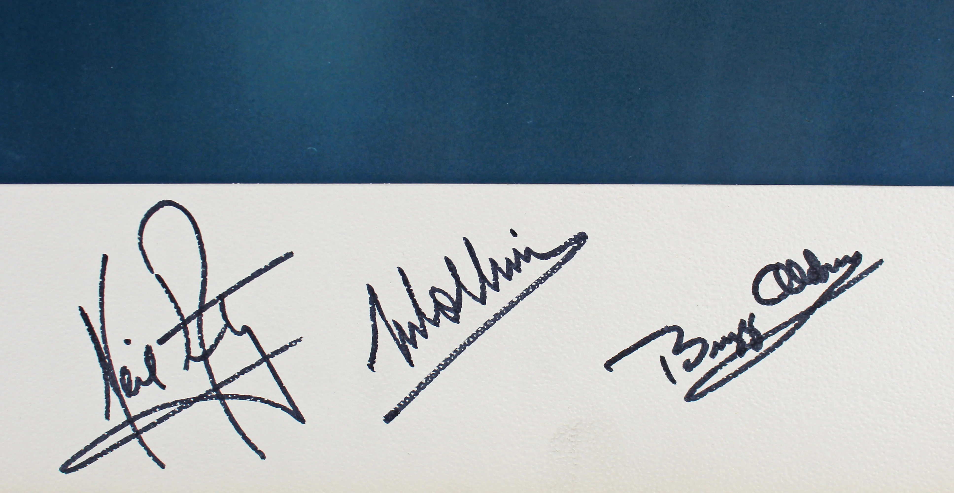 Apollo 11 (3) Armstrong, Aldrin & Collins Signed Matted 10.75x13.45 Photo BAS - Image 3