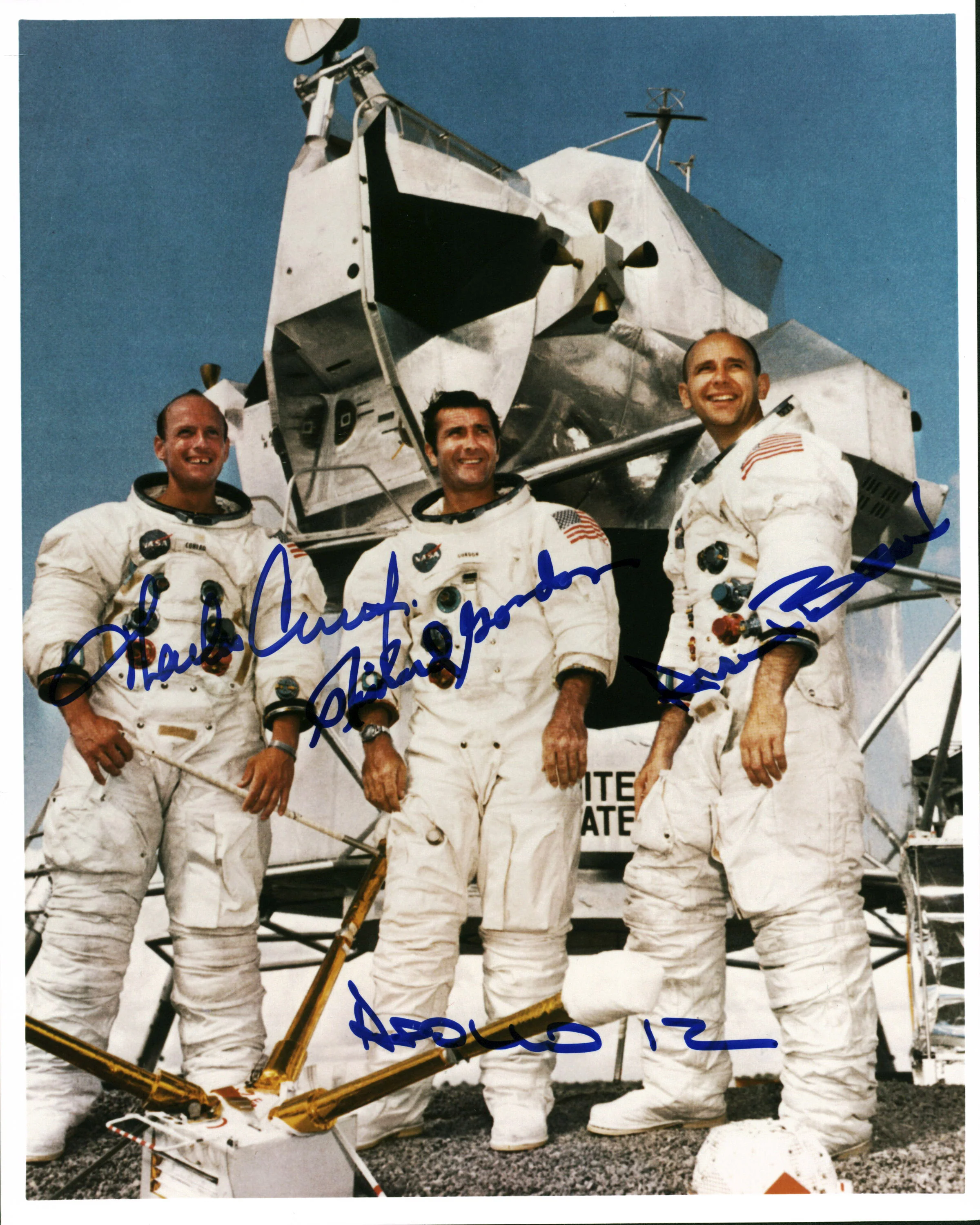 Apollo 12 Crew (3) Conrad, Gordon & Bean Authentic Signed 8x10 Photo BAS #A57330 - Image 2