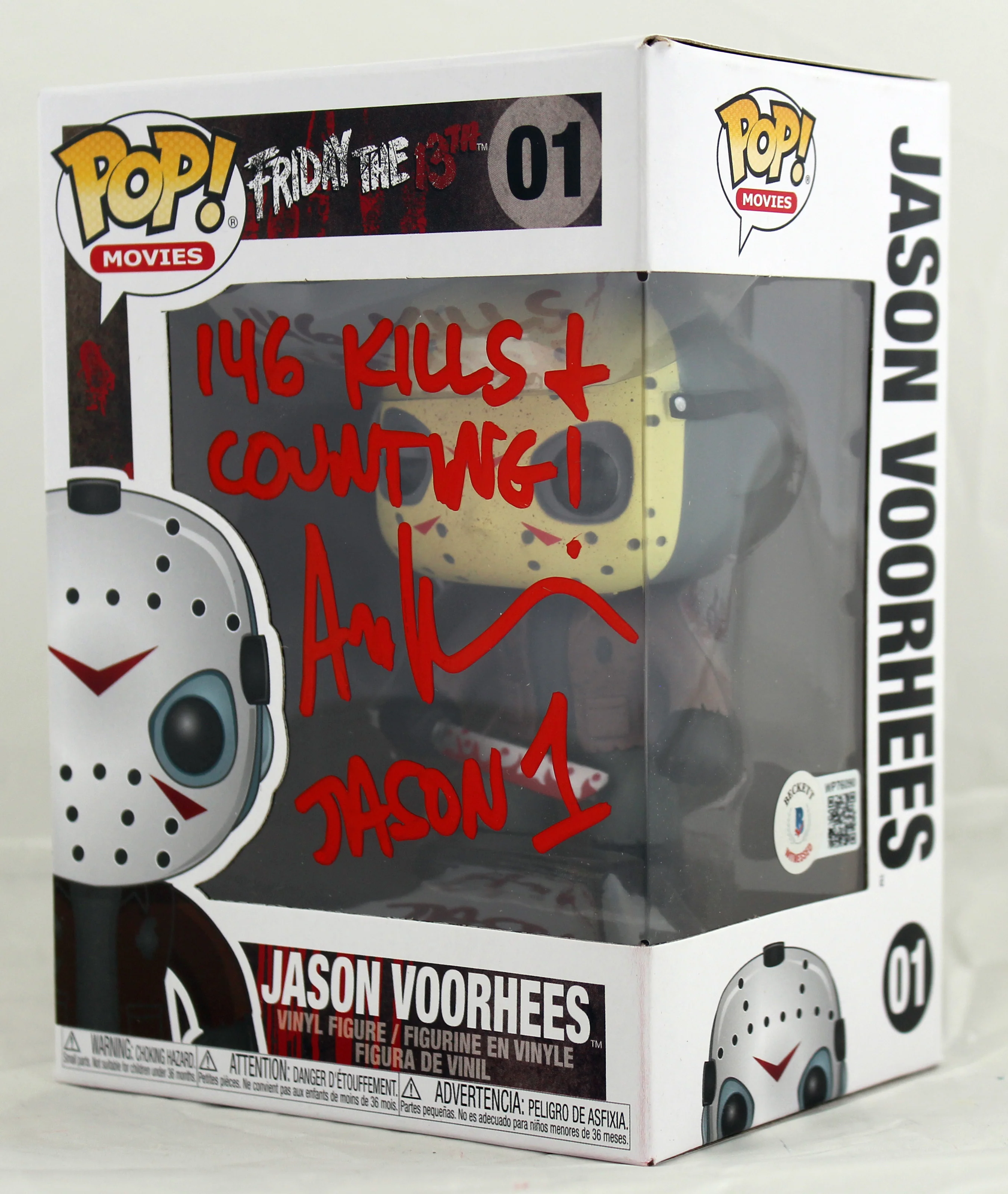 Ari Lehman "146 Kills & Counting" Signed Funko Pop Vinyl Figure W/ Red Sig BAS - Image 3