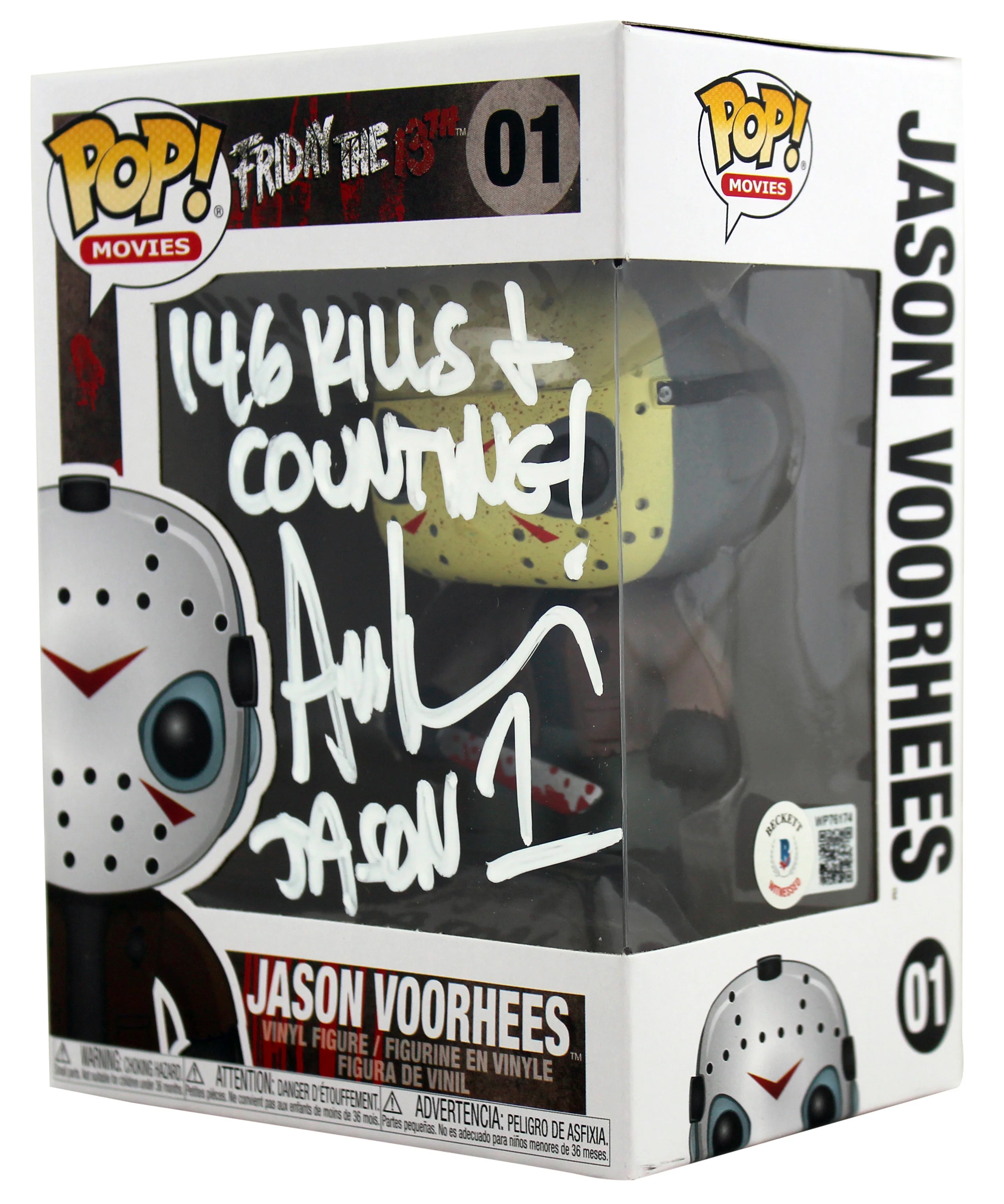 Ari Lehman "146 Kills & Counting" Signed Funko Pop Vinyl Figure W/ White Sig BAS - Image 3