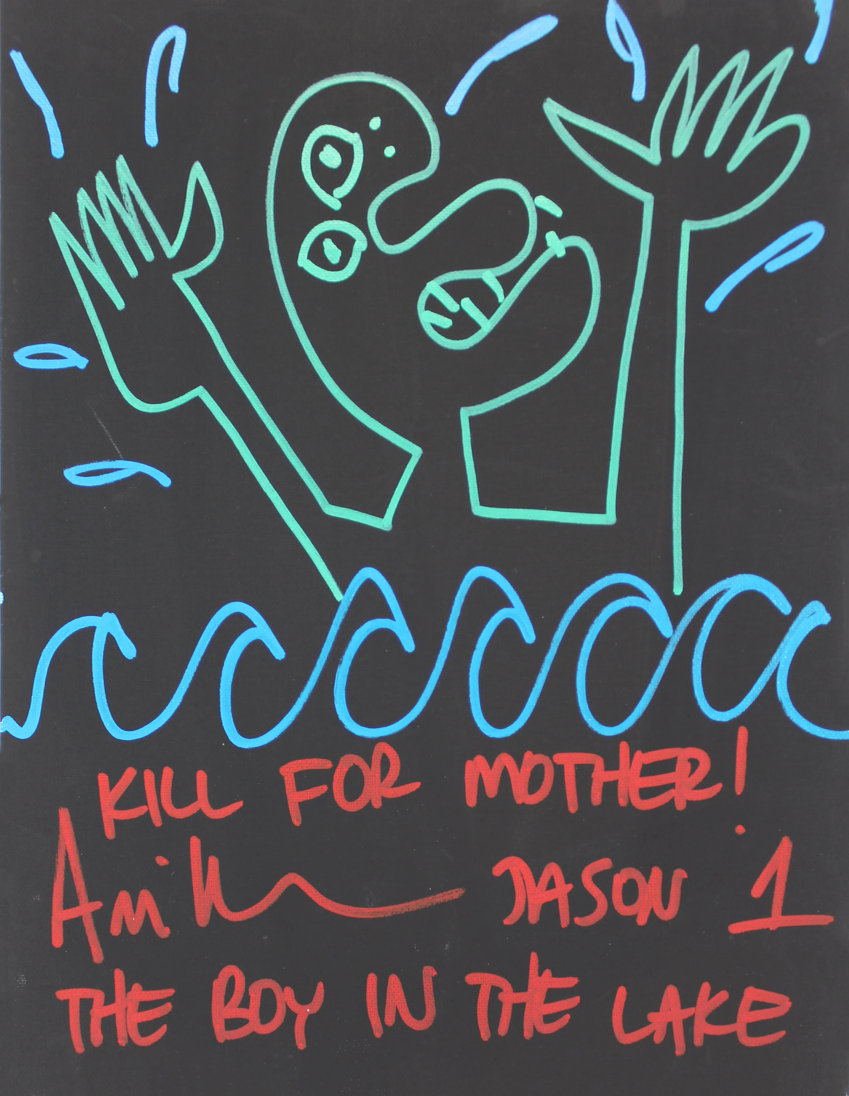Ari Lehman "3x Inscribed" Signed 11x14 Canvas Hand-Drawn Sketch BAS Wit #WF59863 - Image 2