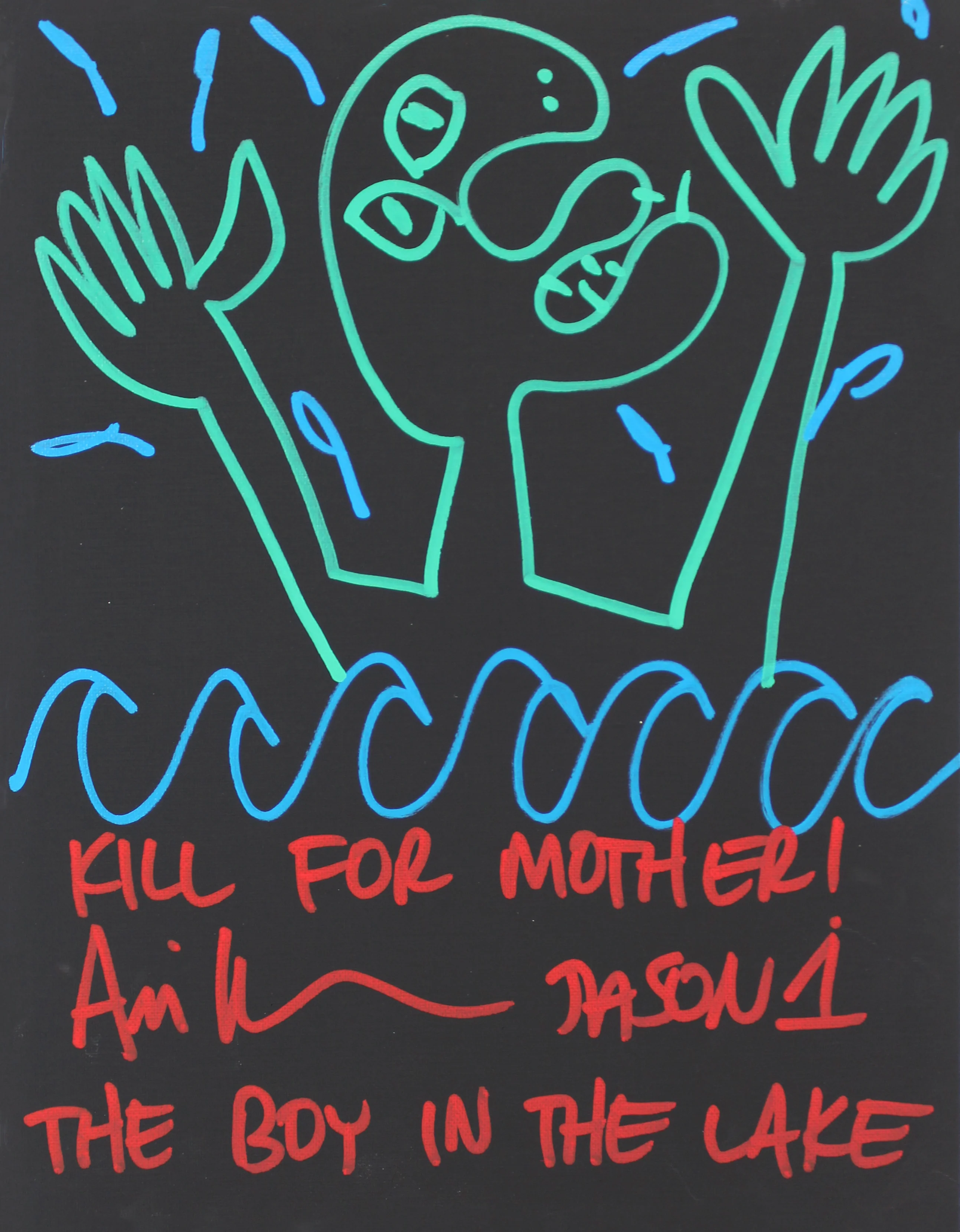 Ari Lehman "3x Inscribed" Signed 11x14 Canvas Hand-Drawn Sketch BAS Wit #WF59864 - Image 2