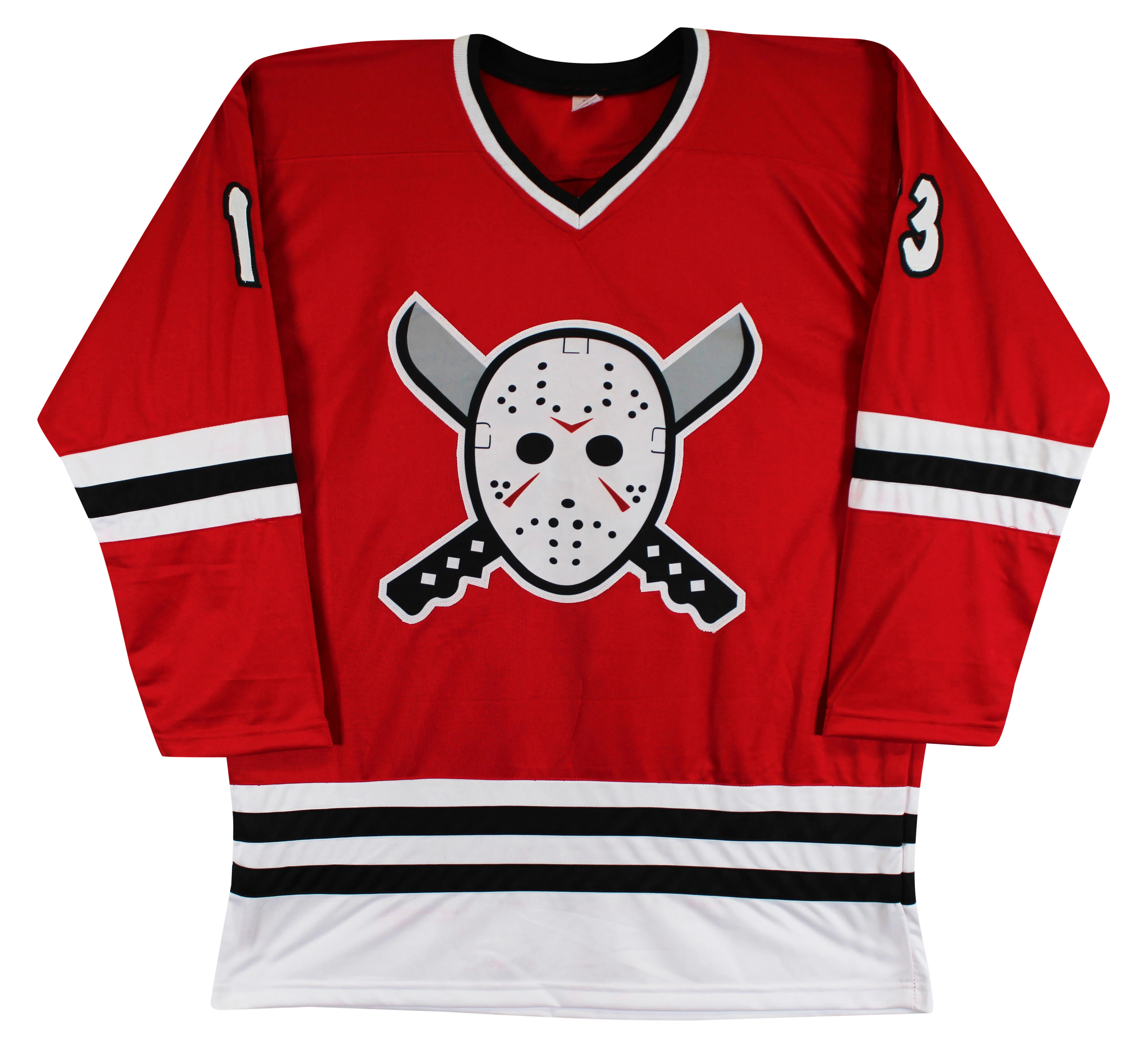 Ari Lehman "First F'N Jason" Authentic Signed Red Hockey Jersey BAS Witnessed - Image 4