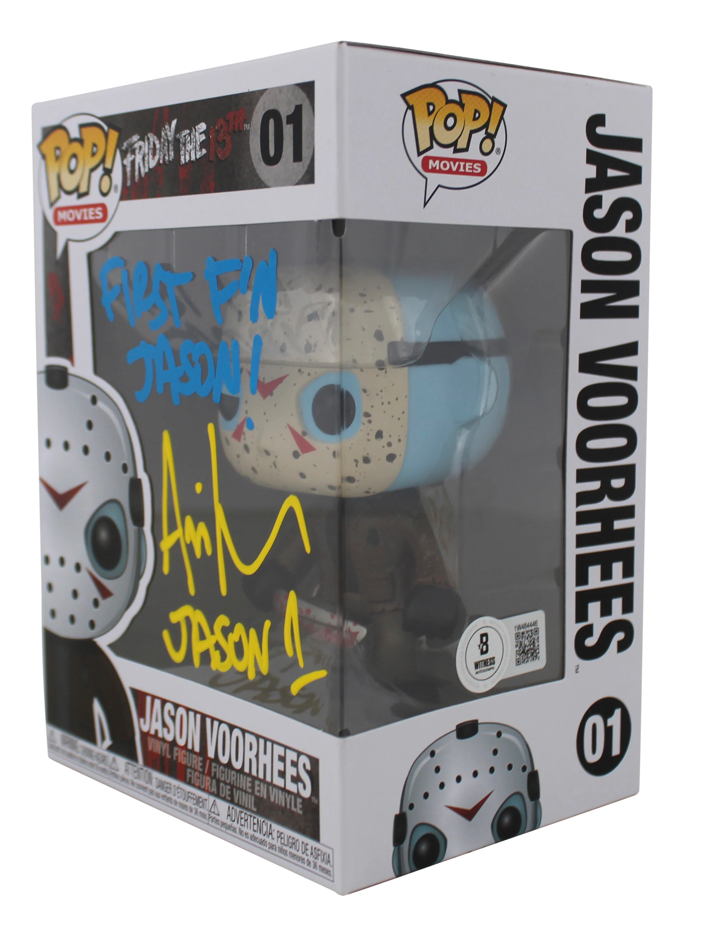 Ari Lehman "First F'n Jason" Signed Funko Pop Vinyl Figure w/ Yellow Sig BAS Wit - Image 3